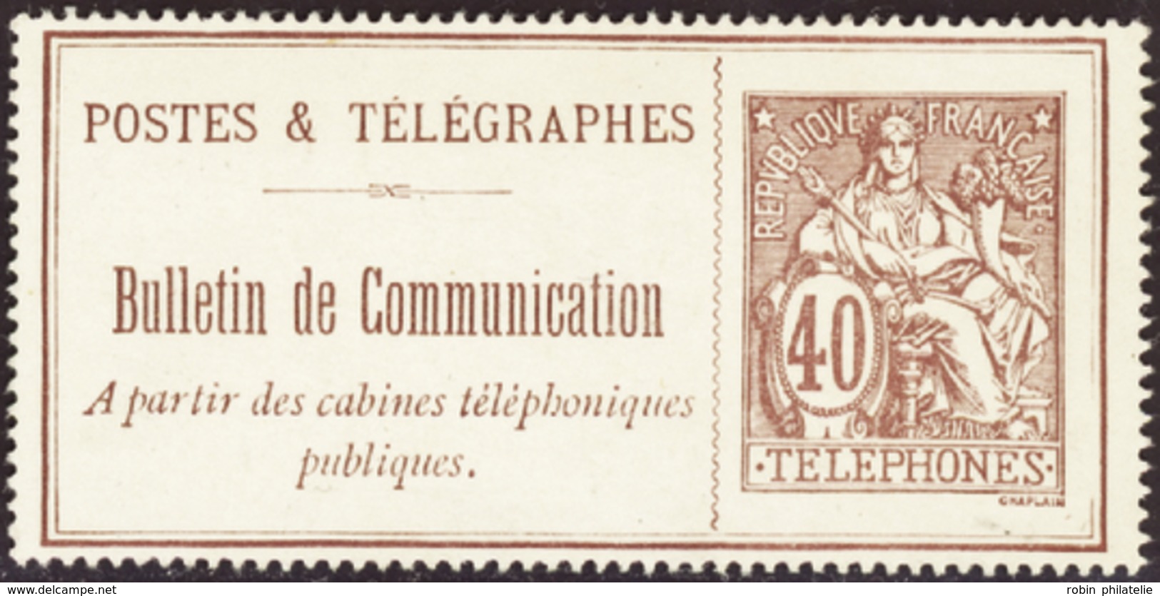 2885 N°26 40c Brun-rouge Qualité: Cote: 95  - Télégraphes Et Téléphones