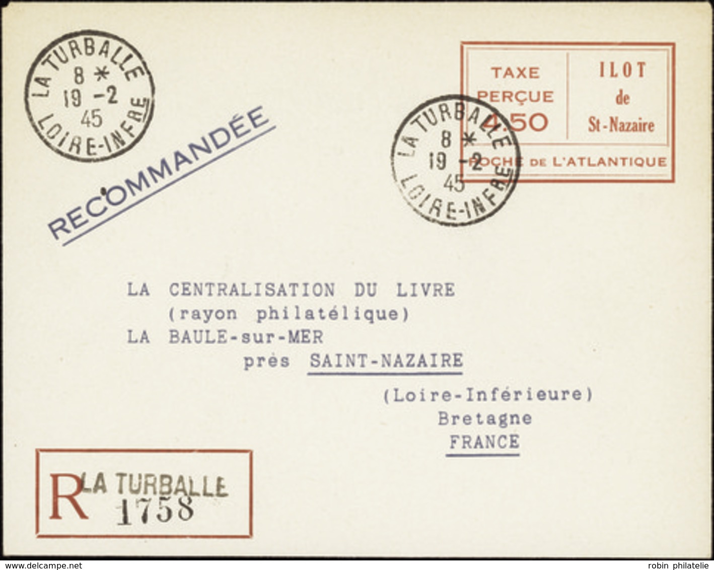 2993 Saint Nazaire N°6 Entier Postal 4f50 Rouge Qualité:OBL Cote: 450  - Libération