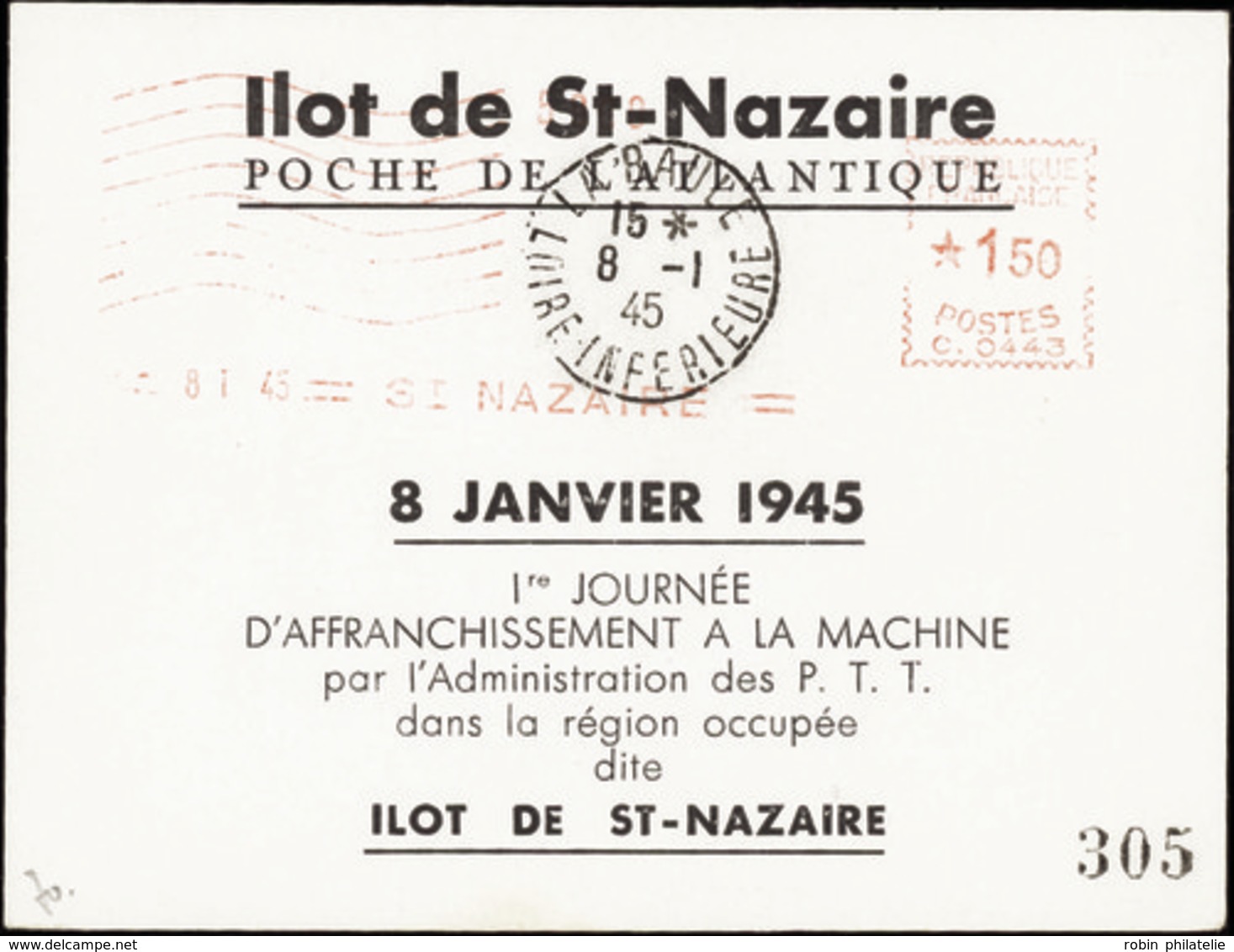 2999 Saint Nazaire Bloc 1er Jour D'affranchis. à La Machine Qualité:OBL Cote: 170  - Libération