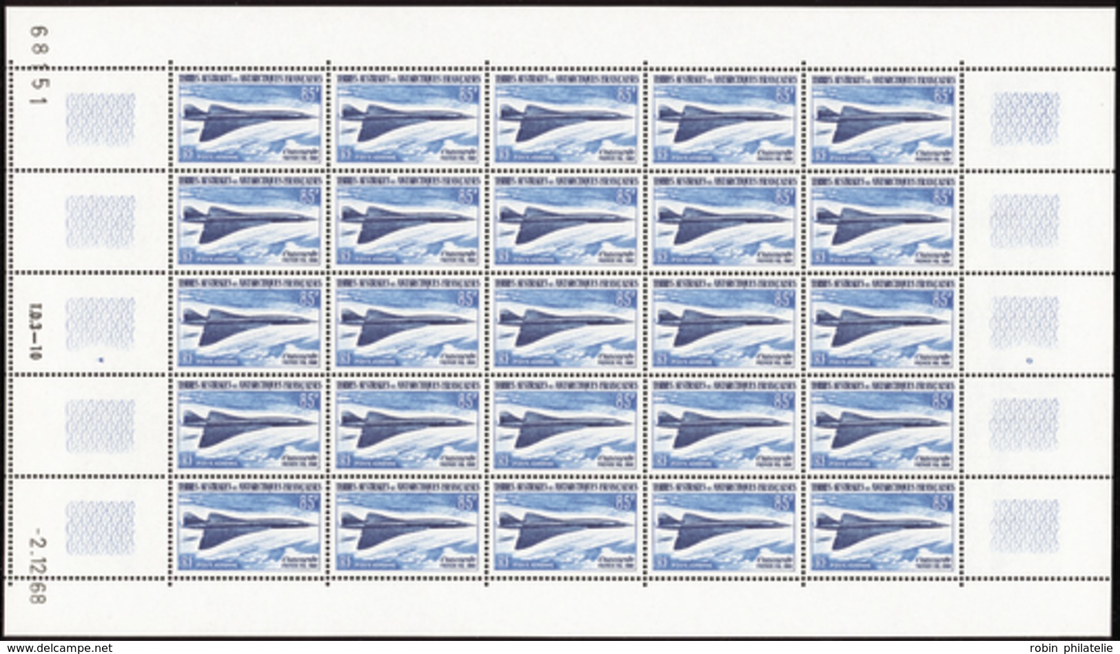 3209 N°1969 Concorde 7 Valeurs TOM En Feuilles De 25 Timbres Qualité:** Cote: 7600  - Altri & Non Classificati