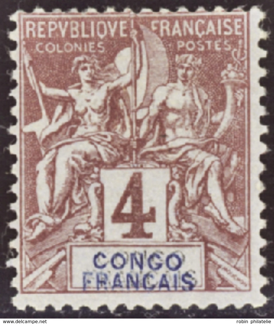 3337 N°14 A "Congo Français" En Double (bleu + Noir) Qualité:* Cote: 280  - Autres & Non Classés