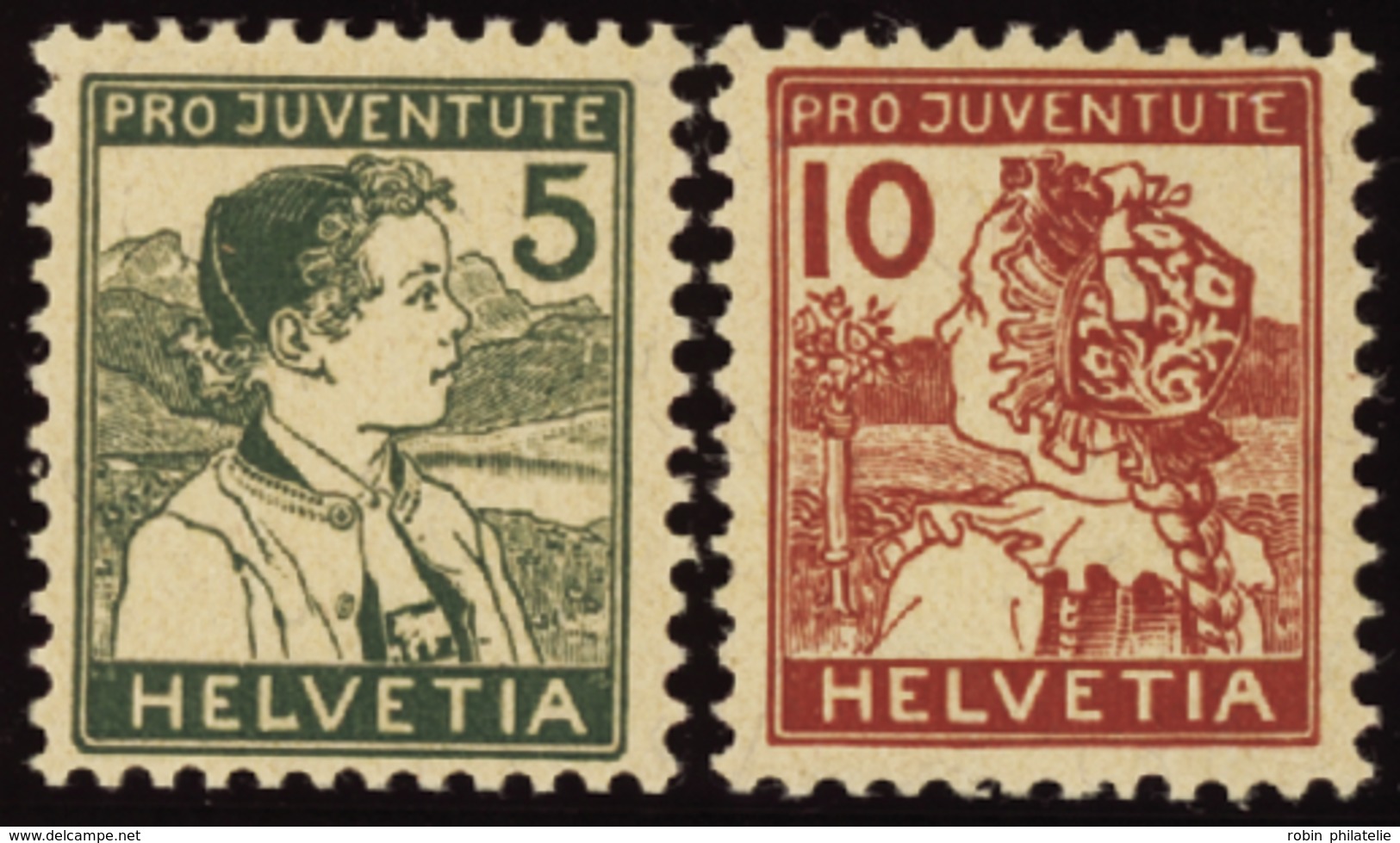 4399 N°149 /150 Projuventute 1915  2 Valeurs Qualité:* Cote: 123  - Altri & Non Classificati