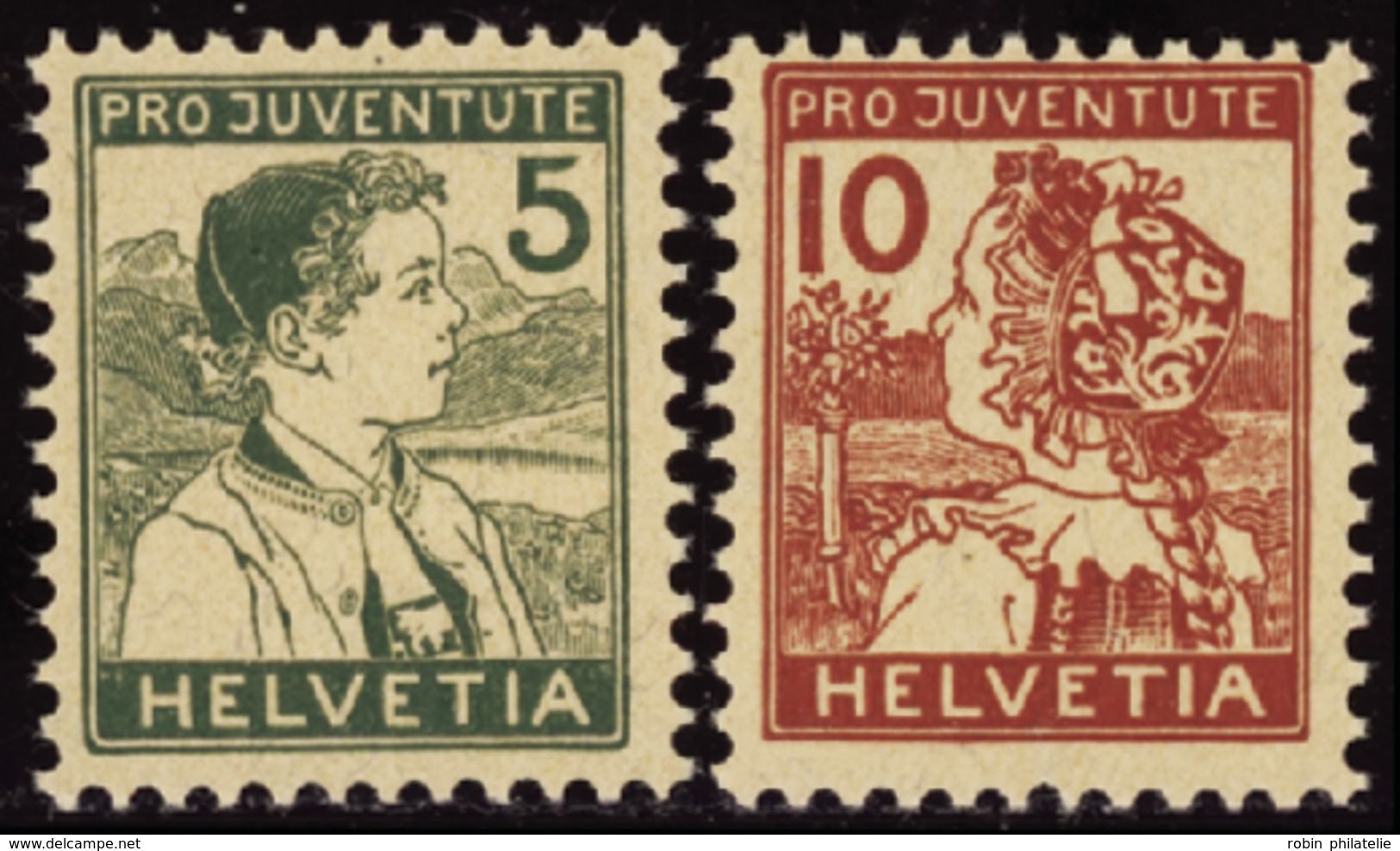 4400 N°149 /150 Pro-juventute 1915  2 Valeurs Qualité:** Cote: 238  - Altri & Non Classificati