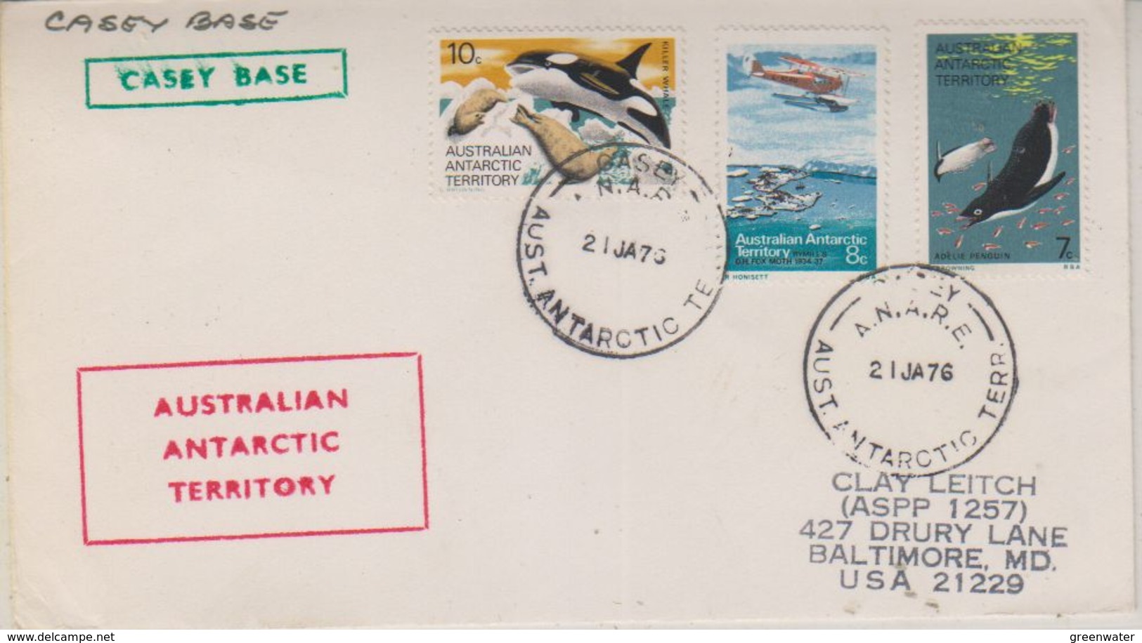 AAT Casey Ca 21 Ja 76 Cover (38415) - Lettres & Documents