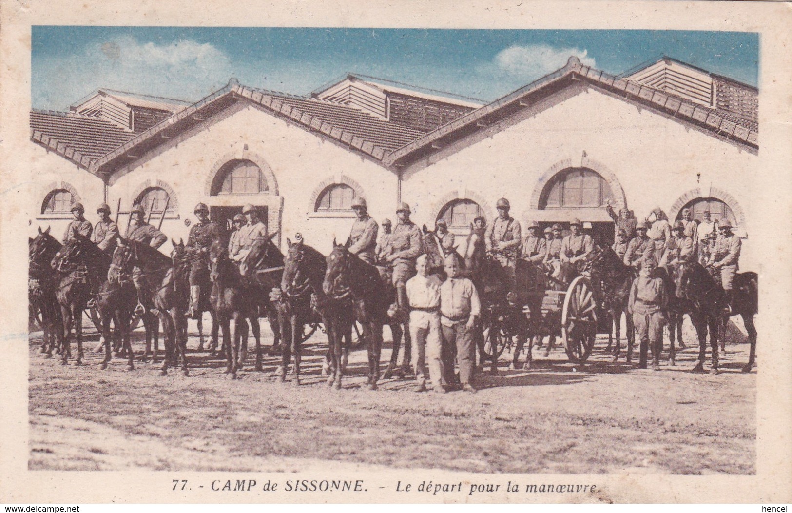 Camp De SISSONNE - Militaria - Militaires à Cheval - Sissonne