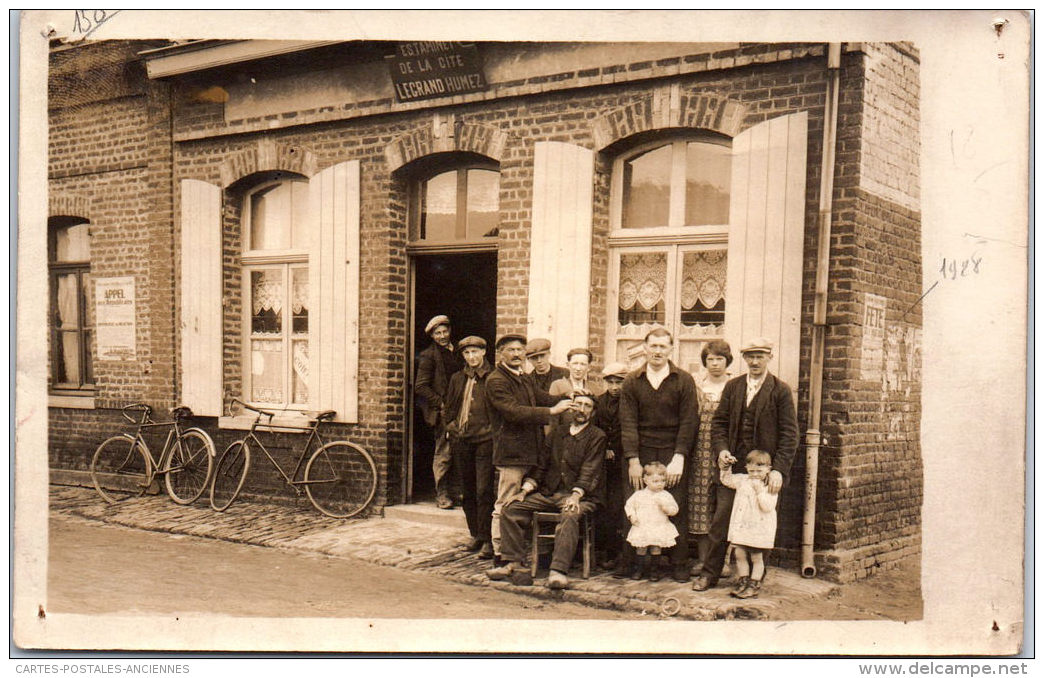 62 BEUVRY - CARTE PHOTO Estaminet De La Citée LEGRAND HUMEZ 1921 - Beuvry