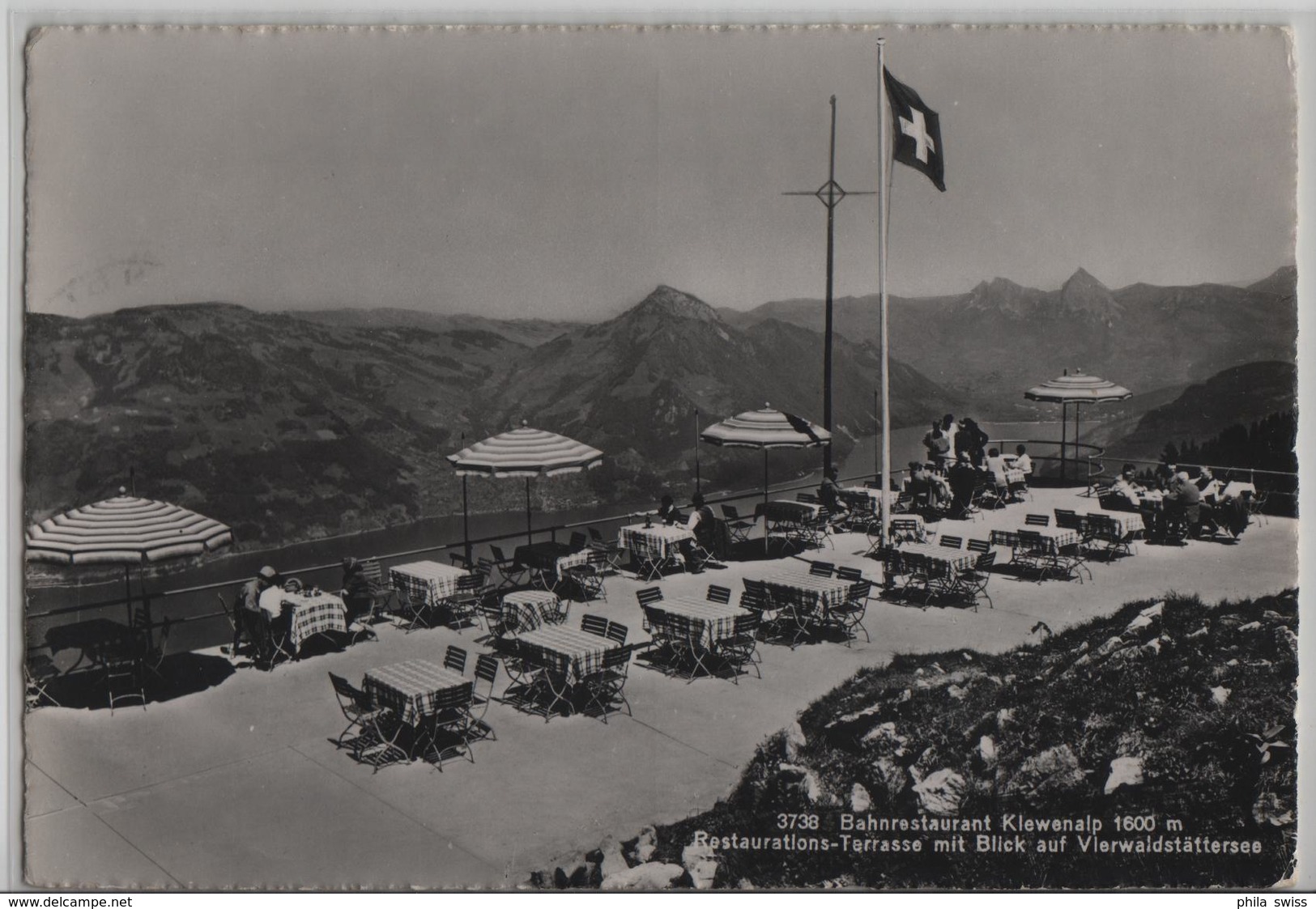 Bahnrestaurant Klewenalp - Restaurations-Terrasse Mit Blick Auf Vierwaldstättersee - Photo: Engelberger - Autres & Non Classés