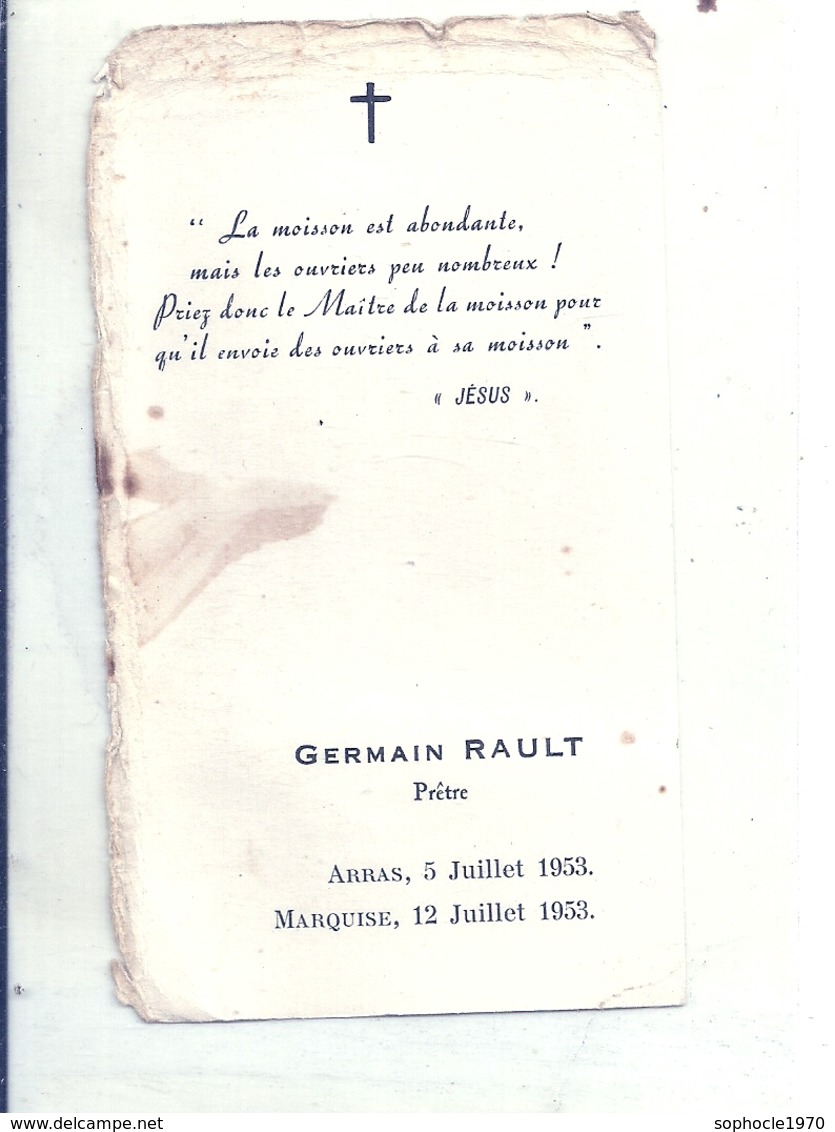 PAS DE CALAIS - 62 - MARQUISE - Carte Germain Rault Preêtre à Arras Et à Marquise - Marquise