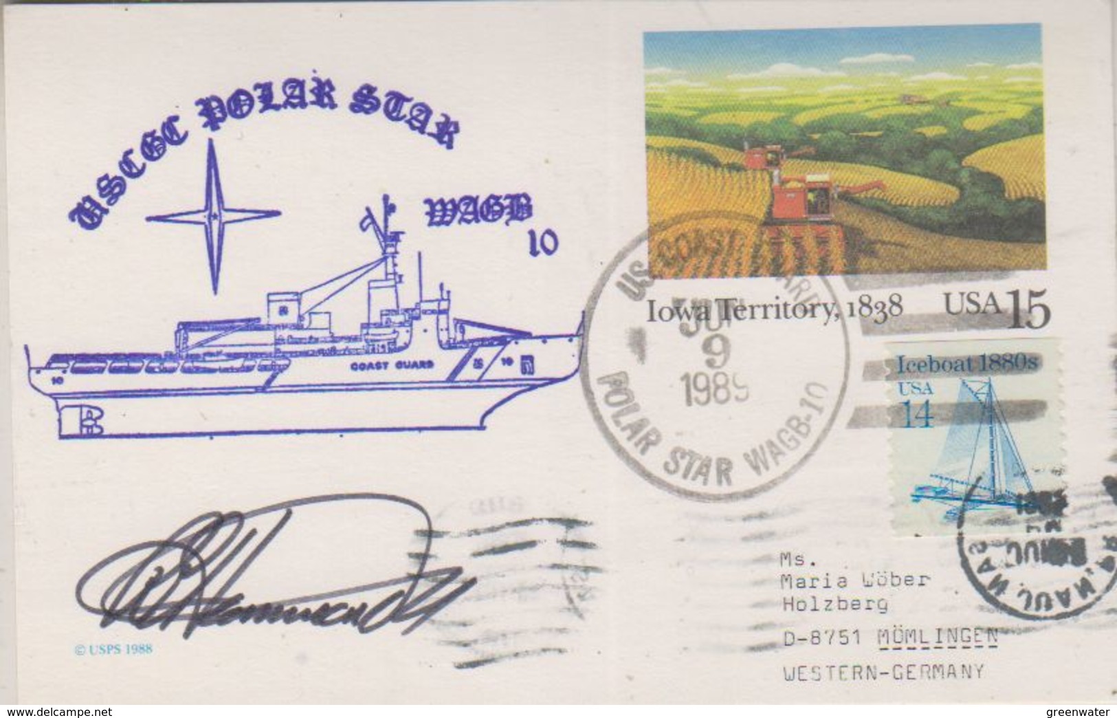 USA 1989 Polar Star Postal Stationery Ca Jul 9 1989 Signature  (38434) - Poolshepen & Ijsbrekers