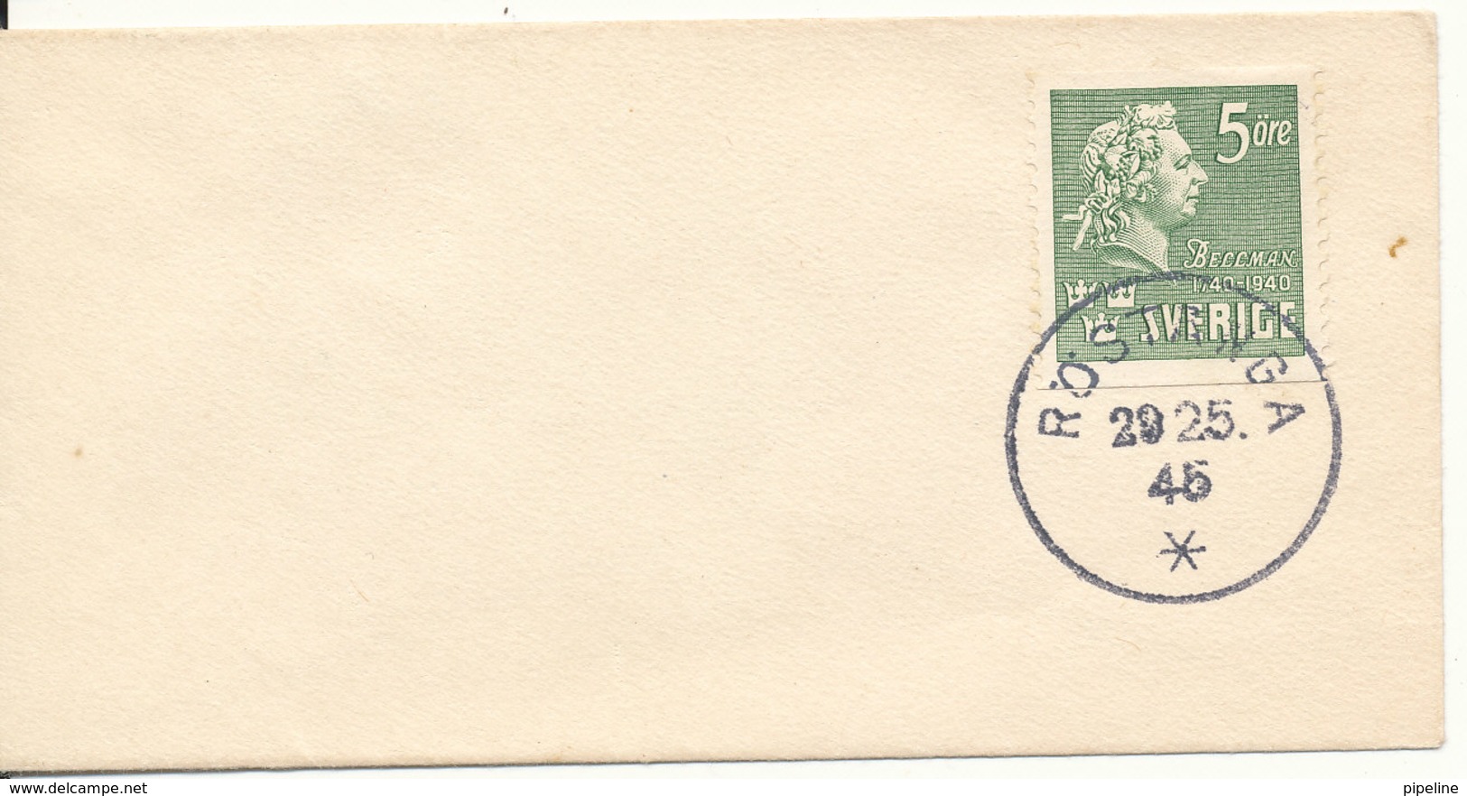 Sweden Small Cover Röstanga 2925 1945 - Covers & Documents