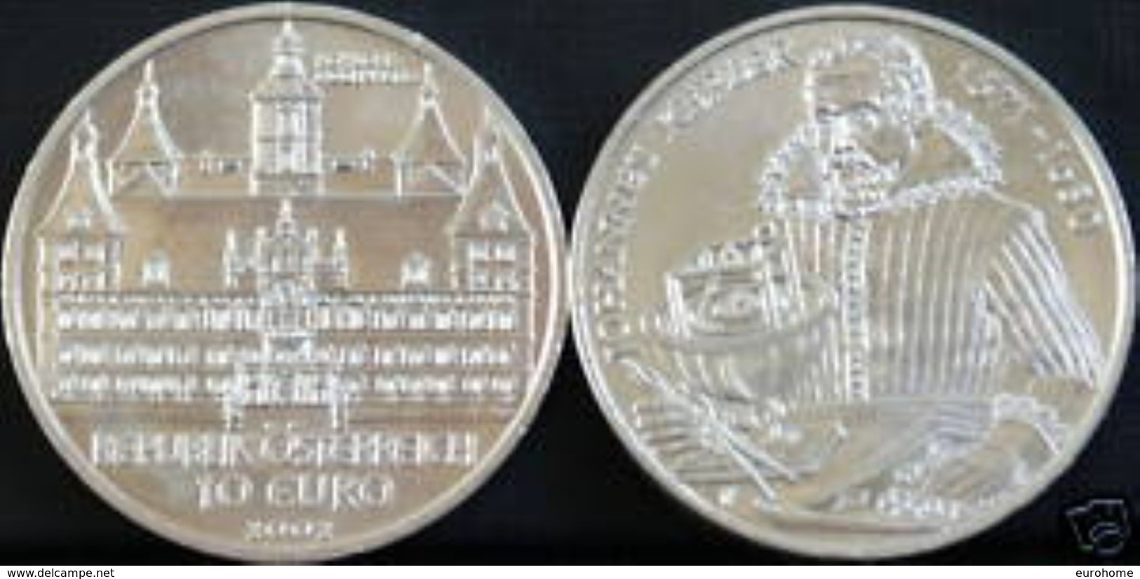 Oostenrijk 2002   10 Euro Zilver  Schloss (kasteel) Eggenberg   .ag 925   17,3 Gram . - Autriche