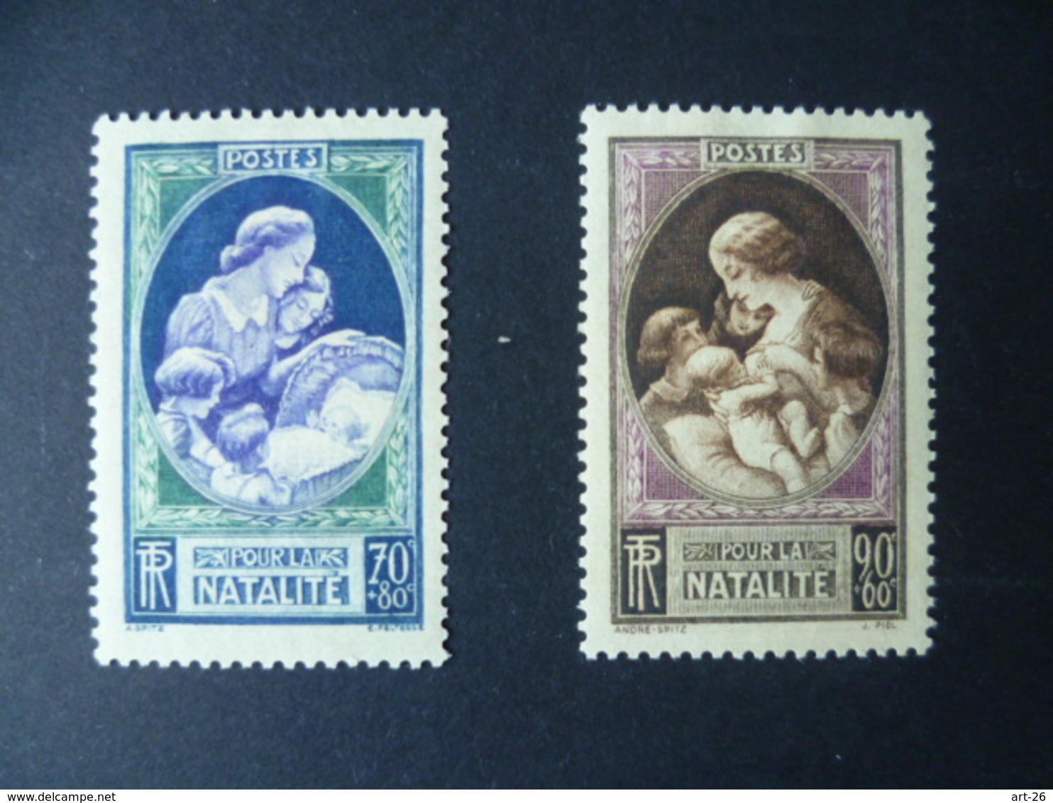 POUR LA NATALITE LOT  N° 440 / 441 NEUF CHARNIERE   Cote 9 € - Unused Stamps