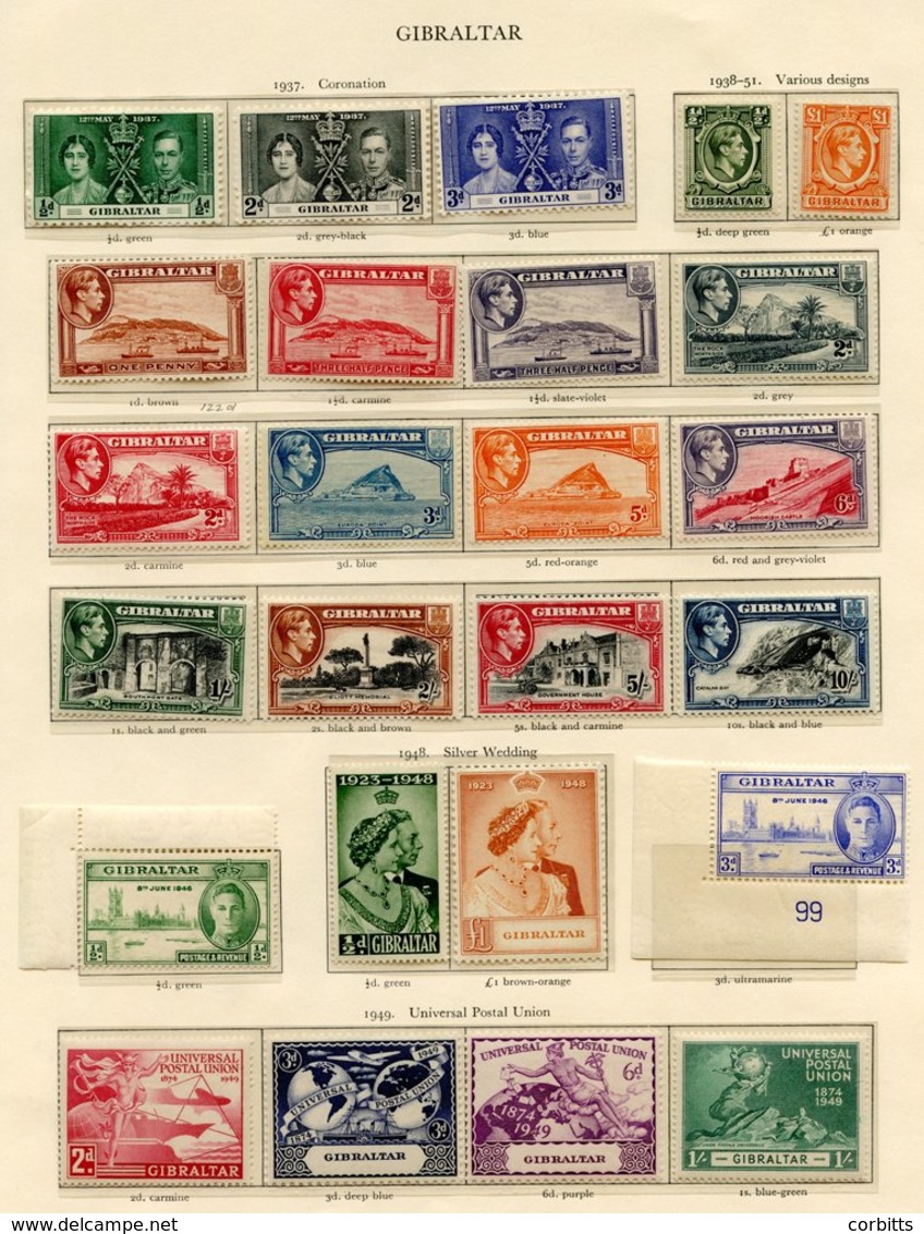 GAMBIA 1937 Set, 1938-46 Set, 1946 Victory & 1949 UPU Sets (lightly Toned Gum). GIBRALTAR Complete Incl. 1938-51 Set M ( - Other & Unclassified