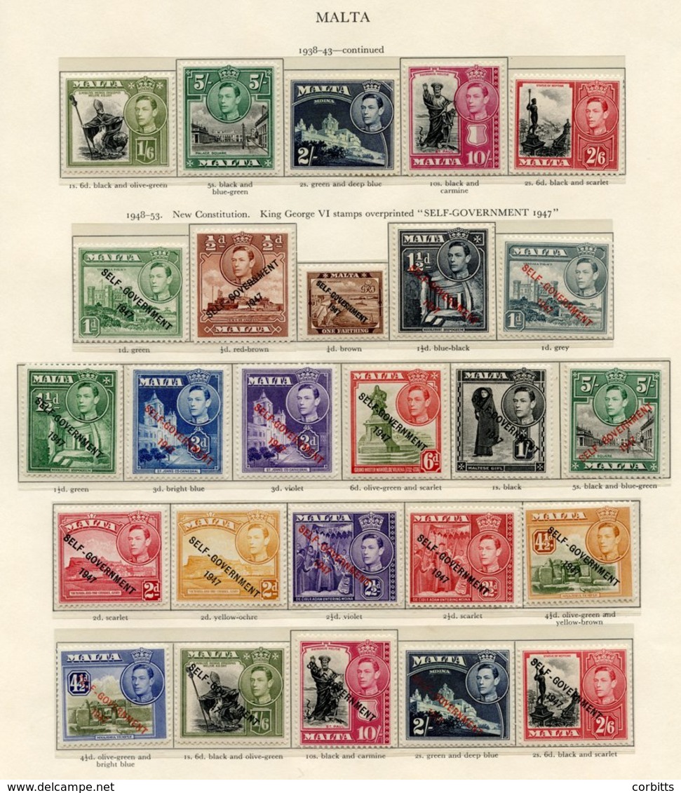 MALDIVE ISLANDS 1950 Set UM. MALTA 1937-49 Complete UM Incl. 1938 Defins, 1948 New Constitution Set, 1948 Wedding Etc. M - Autres & Non Classés