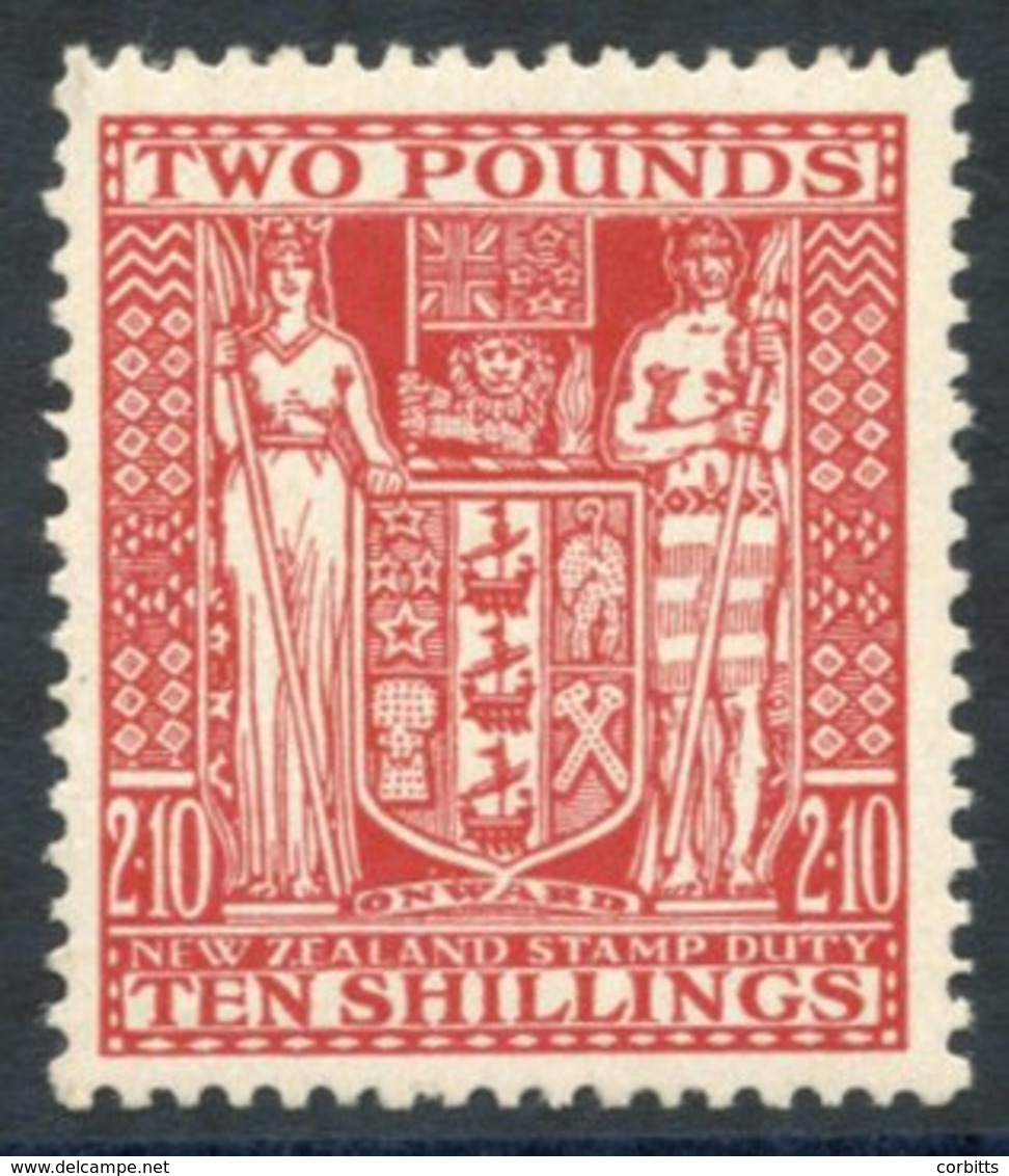 NEW ZEALAND 1951 Arms £2.10s Red Wmk Inverted UM (gum Toned), SG.F207. (1) Cat. £475 - Other & Unclassified