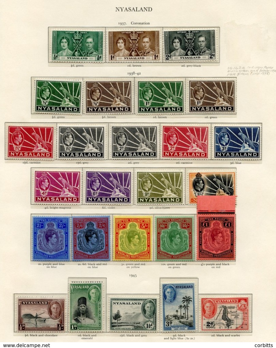 NORTHERN RHODESIA 1937-49 Complete UM (some Gum Disturbance).NYASALAND PROTECTORATE 1937-51 Complete UM (some Gum Toning - Autres & Non Classés