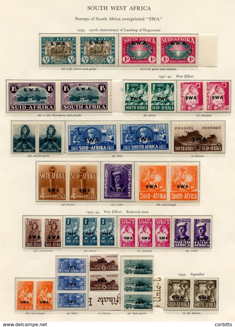 SOUTH WEST AFRICA 1937-49 UM Range (some Toning) Incl. 1937 Coronation, Voortrekker & Huguenots Sets, 1943 War Effort Et - Autres & Non Classés