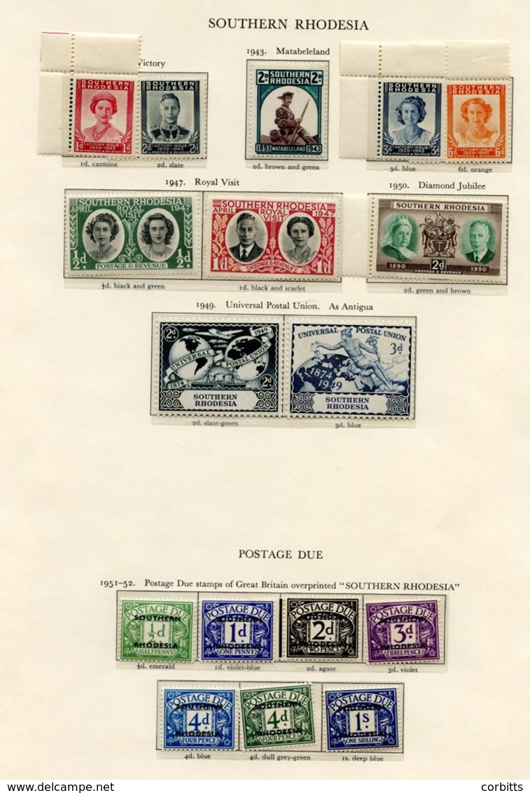 SOUTHERN RHODESIA 1937-49 Complete UM (some Toning) Incl. 1951-52 Postage Due Set Incl. SG.D6. (43) Cat. £425 - Autres & Non Classés