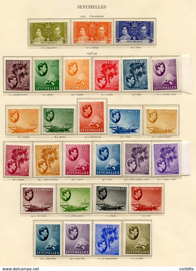 ST. HELENA 1937 Coronation UM, 1938-44 Set M (1d Green & 3d Ultramarine - Toned), 1948 Wedding UM, 1949 UPU UM. ST. KITT - Other & Unclassified