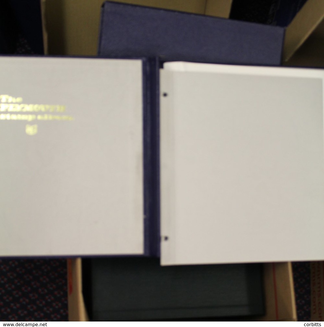 SG PLYMOUTH ALBUM BINDERS (4) With Matching Slip Cases, Blue (2), Green & Maroon. Good Condition. - Other & Unclassified