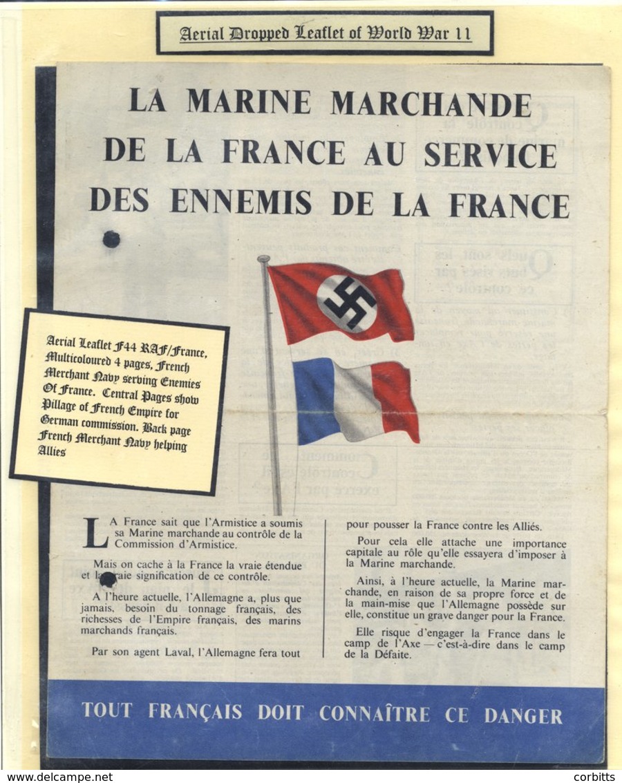 WORLD WAR II Psychological Warfare & Propaganda Air Dropped Leaflets/periodicals Fine Collection Of Ten Different Allied - Altri & Non Classificati