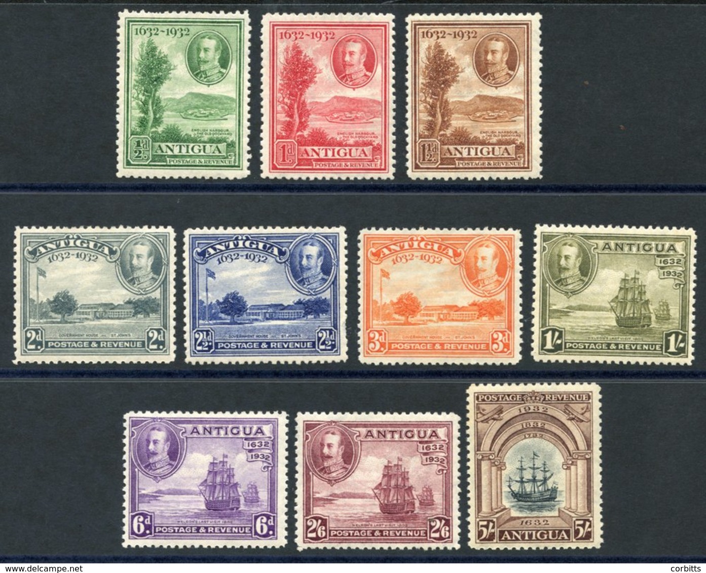 1932 Tercentenary Set, Fine M (2½d Has Some Missing Perfs), SG.81/90. (10) Cat. £225 - Other & Unclassified