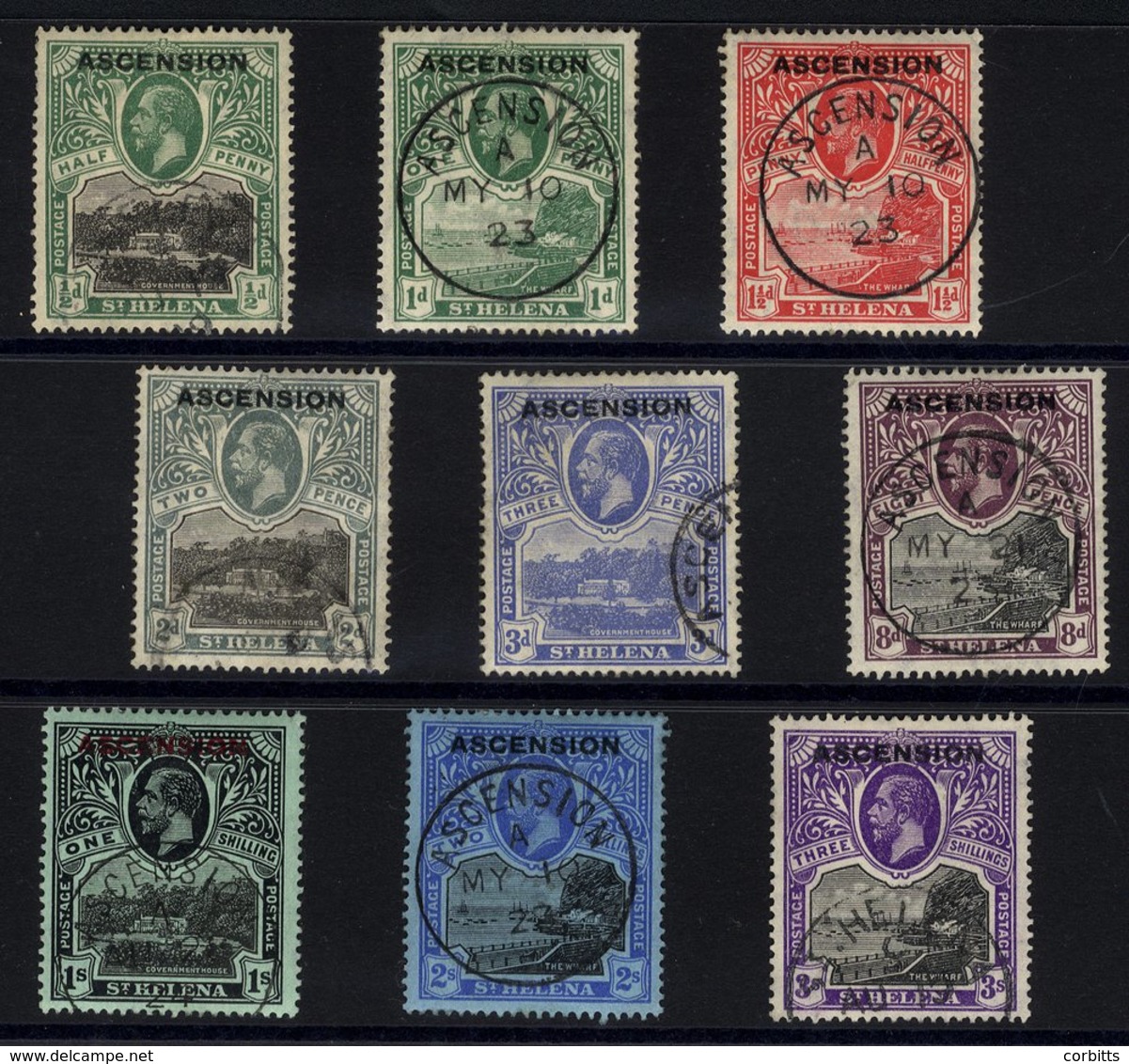 1922 Optd Defin Set, Complete VFU, SG.1/9. (9) Cat. £475 - Other & Unclassified