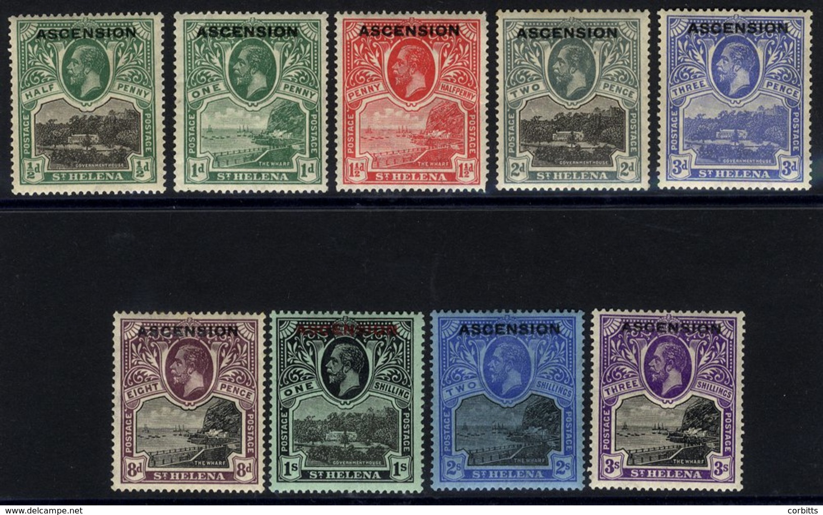 1922 Optd Set M, SG.1/9. (9) Cat. £325 - Other & Unclassified