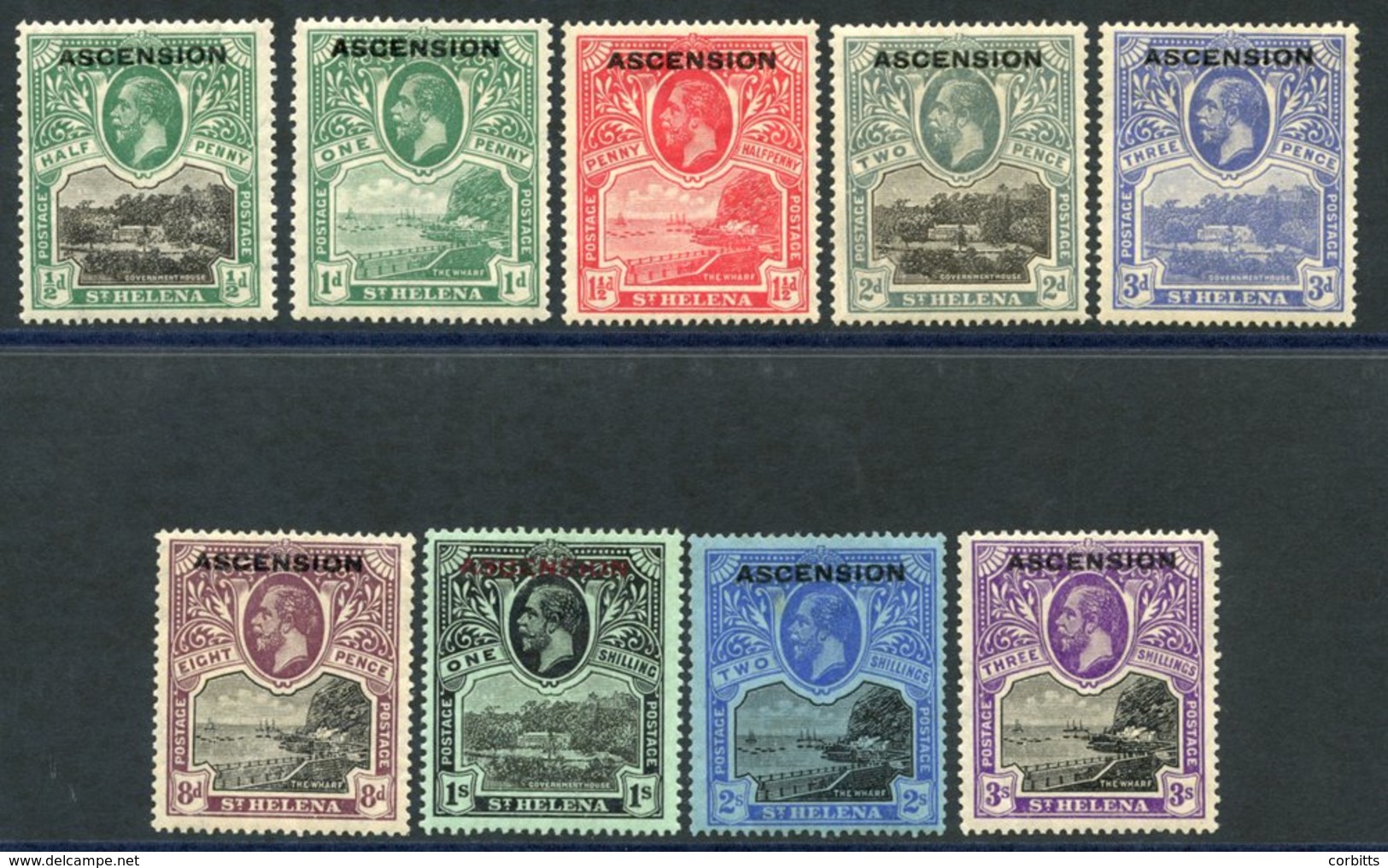 1922 Optd Set M, SG.1/9. (9) Cat. £325 - Other & Unclassified