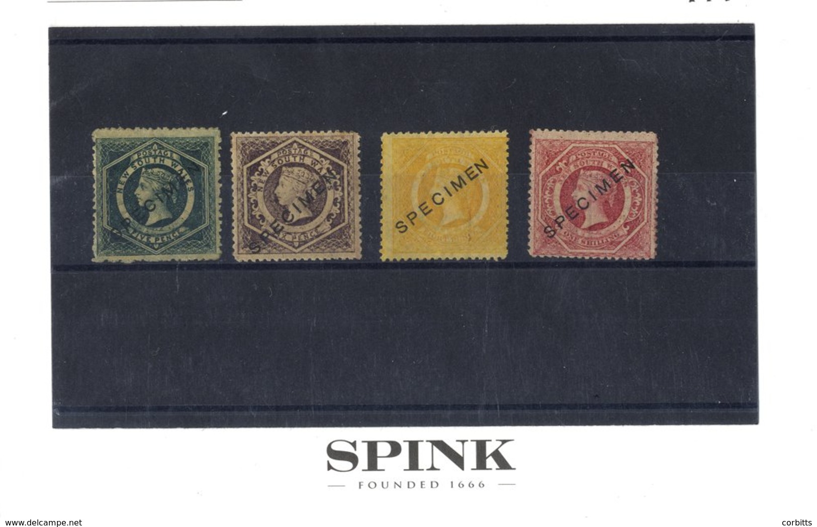 SPECIMEN OVERPRINTS Ex Spink Auction, Lots Still On Original Lot Cards From 12th May 2005 (15 Lots) Comprising NSW (12), - Autres & Non Classés