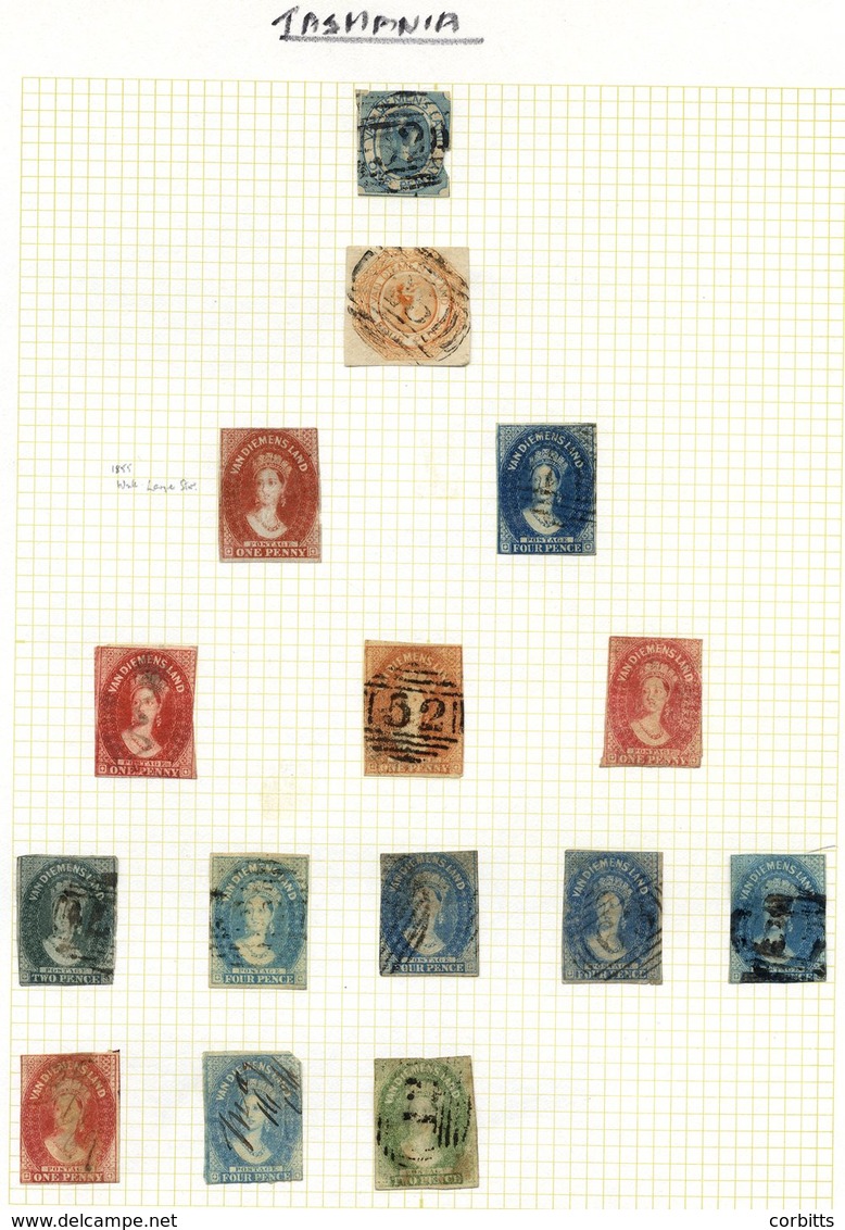 COLLECTION On Leaves Of M & U From NSW 1850-1905 (81), Queensland 1862-1906 (98) Incl. Some Attractive Chalons, South Au - Altri & Non Classificati