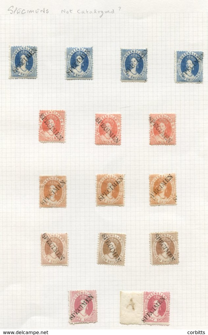 1881 Lithographed Issue 2s (4), 2/6d, 5s & 10s (3 Of Each) & 20s (2) - One Being Marginal, All Diagonally Hand Stamped ' - Autres & Non Classés