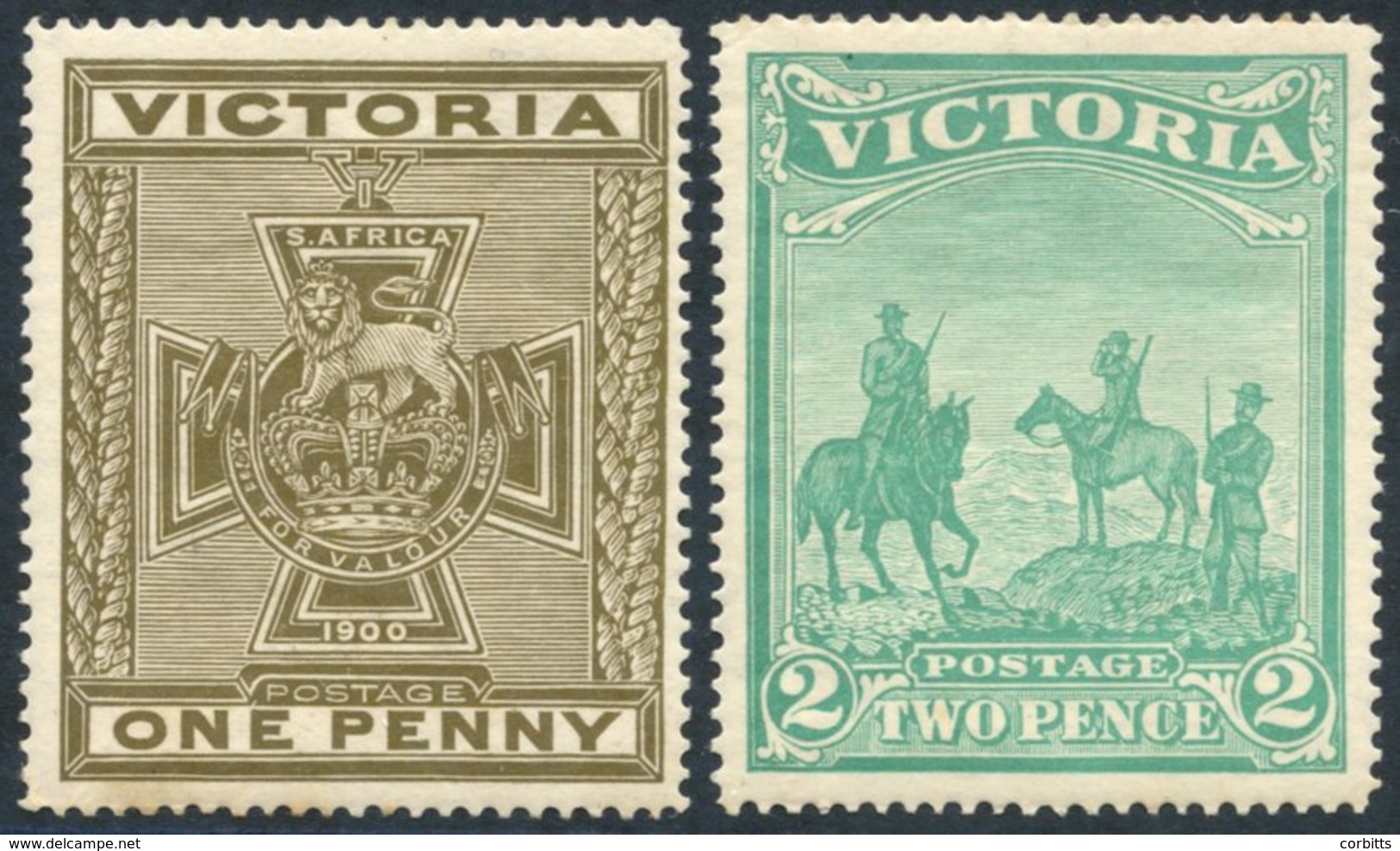 1900 Anglo-Boer War Patriotic Fund Set M, 1d Value With Some Gum Tones, SG.374/5. (2) Cat. £425 - Other & Unclassified
