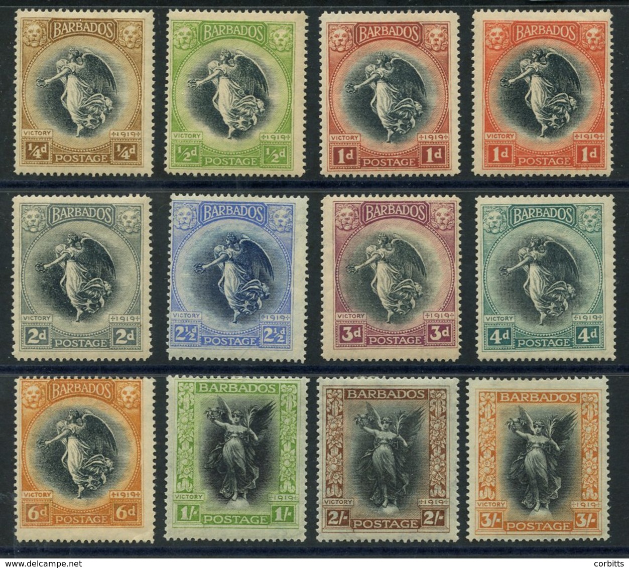 1920 Victory Set, Fine M, SG.201/212. (12) Cat. £150 - Sonstige & Ohne Zuordnung