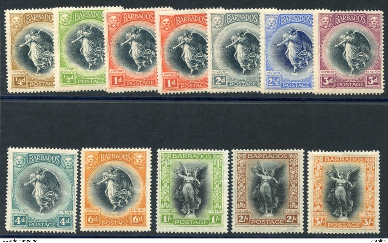 1920 Victory Set, Fine M, SG.201/212. (12) Cat. £150 - Other & Unclassified