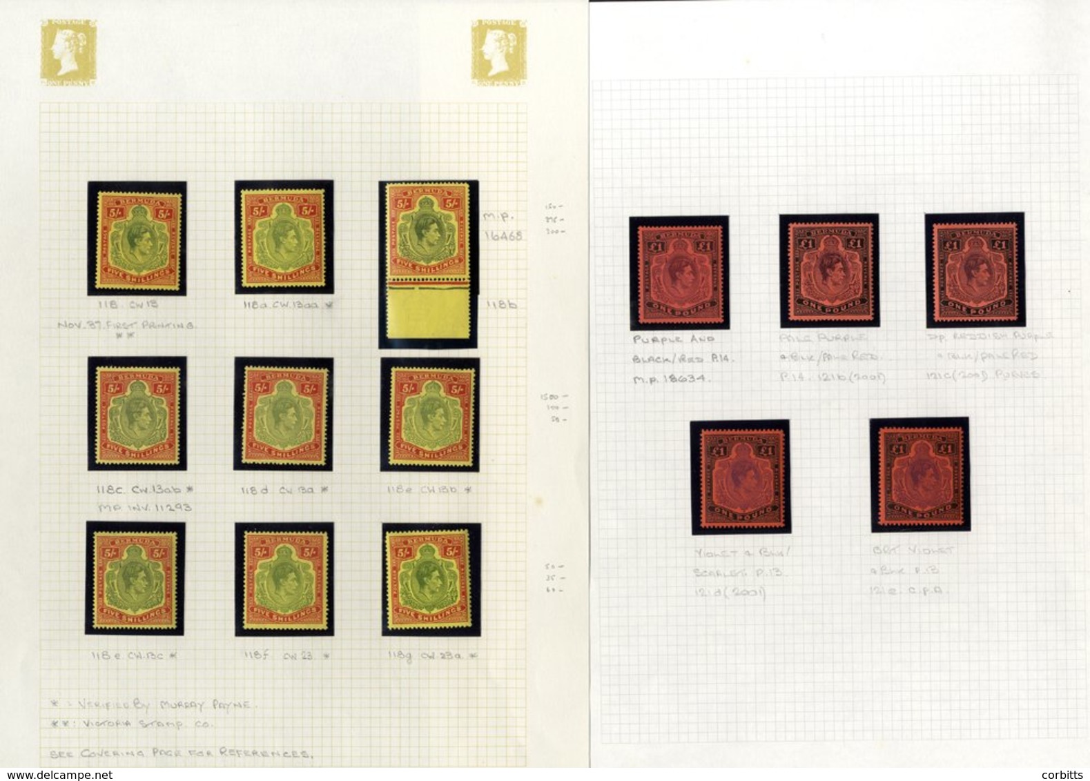 1937-49 Predominantly UM Collection On Leaves, The Highlight Being The Key Plates, All Identified With SG Or Murray Payn - Altri & Non Classificati