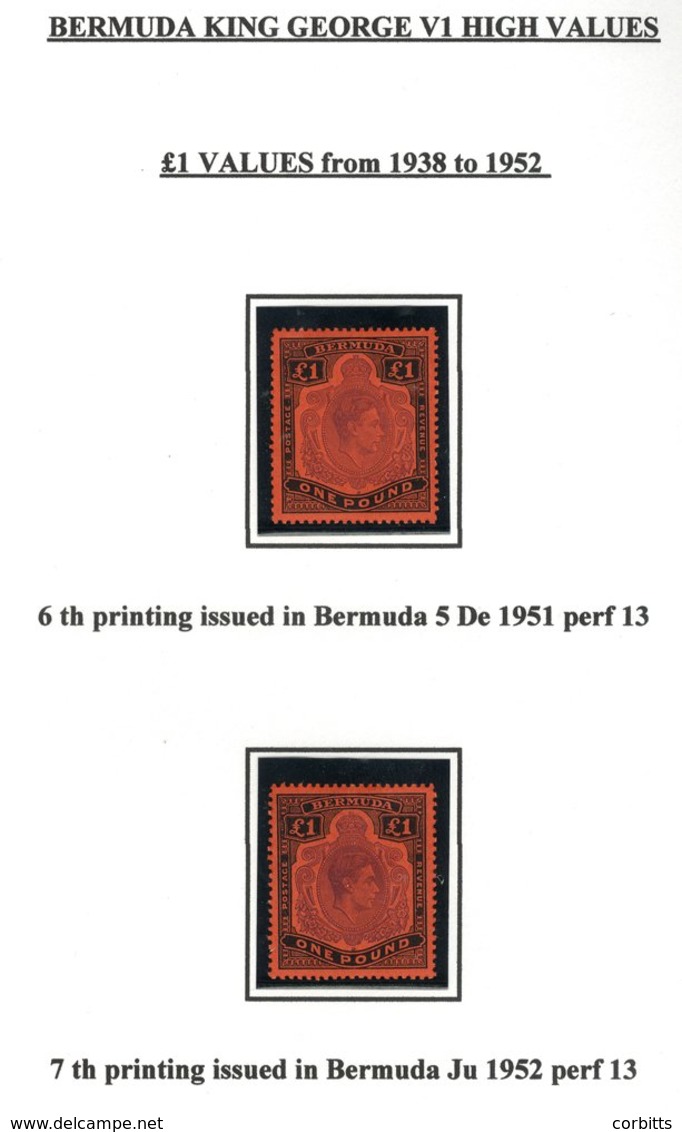 1938-53 High Value KGVI Key Plates, Fine M Collection Housed In Black Mounts On Leaves With The Various Printings Identi - Other & Unclassified