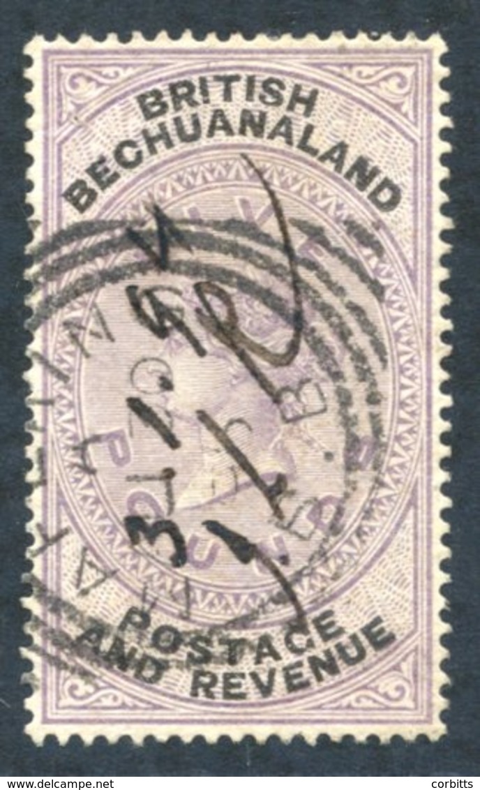 1887 £5 Lilac & Black, U With An Apparently Genuine Cancel With Additional M/s Date & Initials, Sold As Is. SG.21 (Cat.  - Other & Unclassified