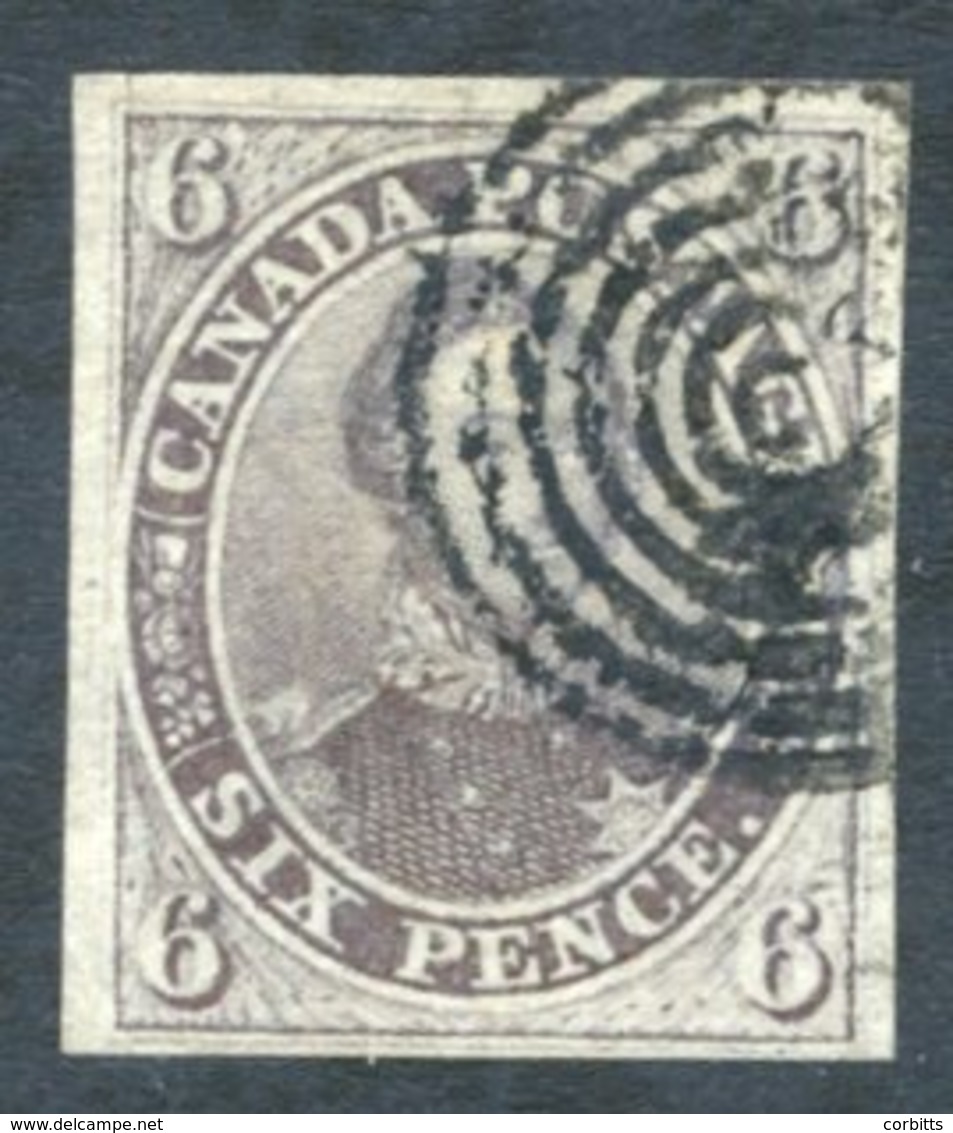 1851 Laid Paper 6d Slate-violet Clear To Large Margins, Fine Target Cancellation. SG.2, Cat. £1300 - Other & Unclassified