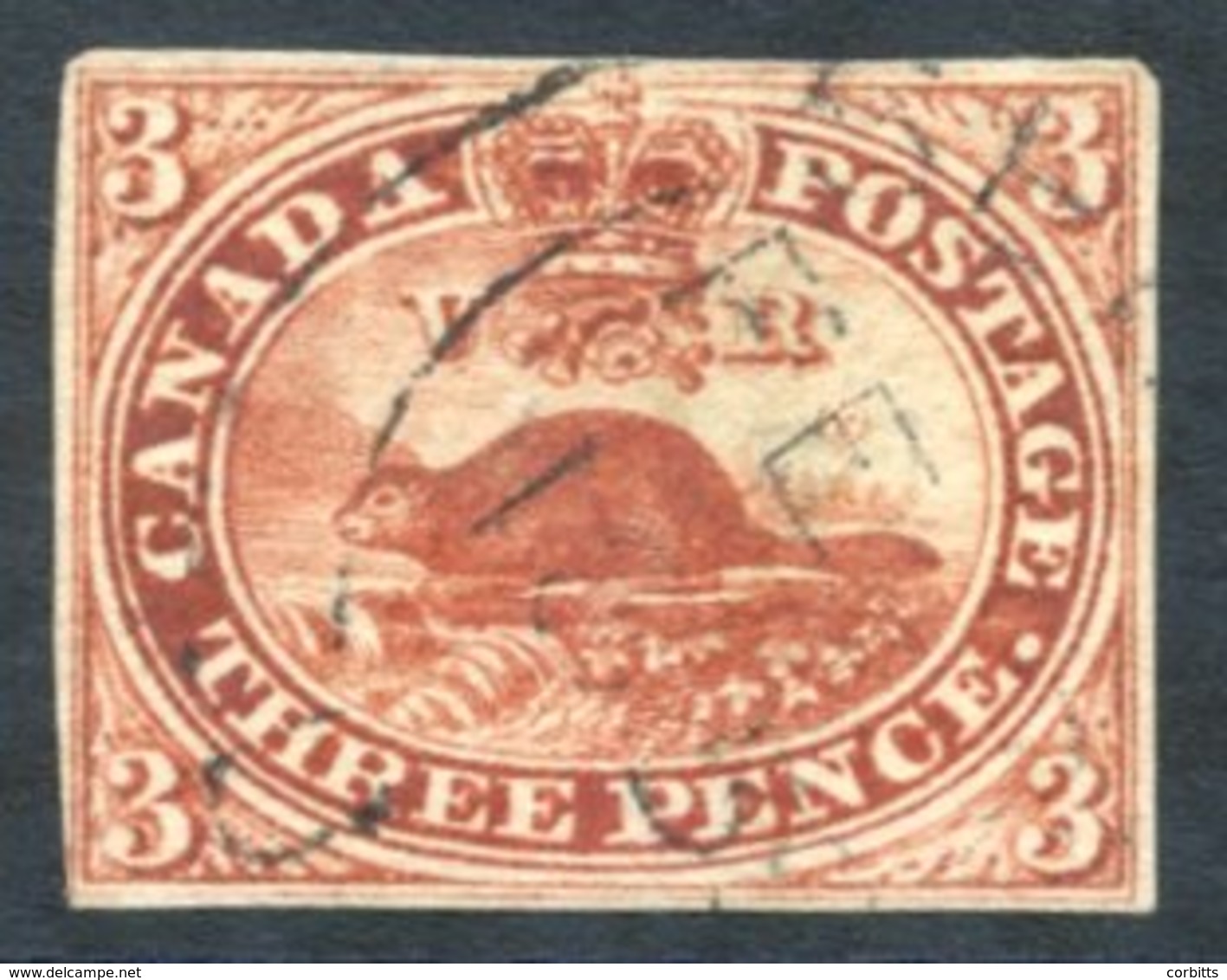 1857 Thick Hard Wove Paper 3d Red With Part 1858 C.d.s. Cancellation, Clear To Good Margins, SG.18, Cat. £450 - Autres & Non Classés