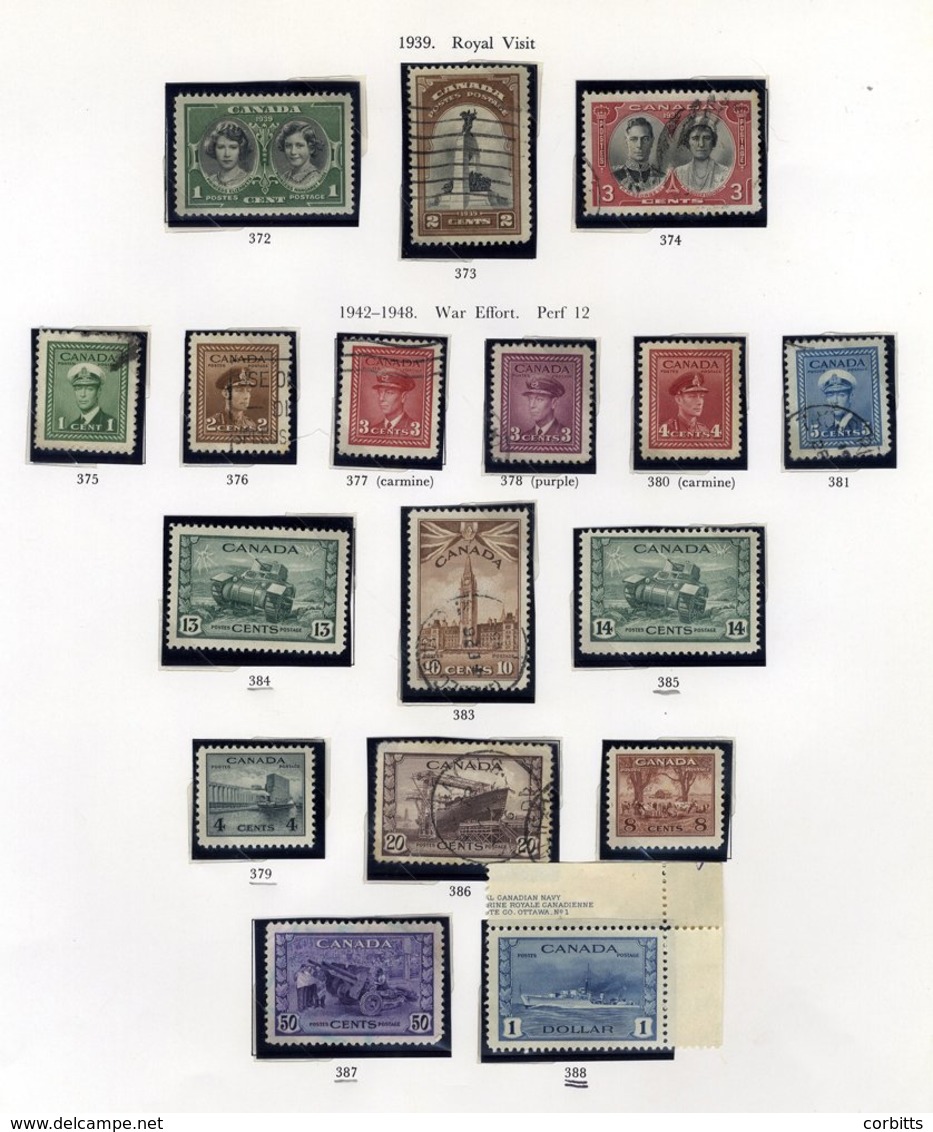 QV-QEII M & U Collection In A Printed Album, Noted 1897 Jubilee 20c, Fine M, 1942 War Effort $1 Marginal M, 1946 Peace S - Altri & Non Classificati