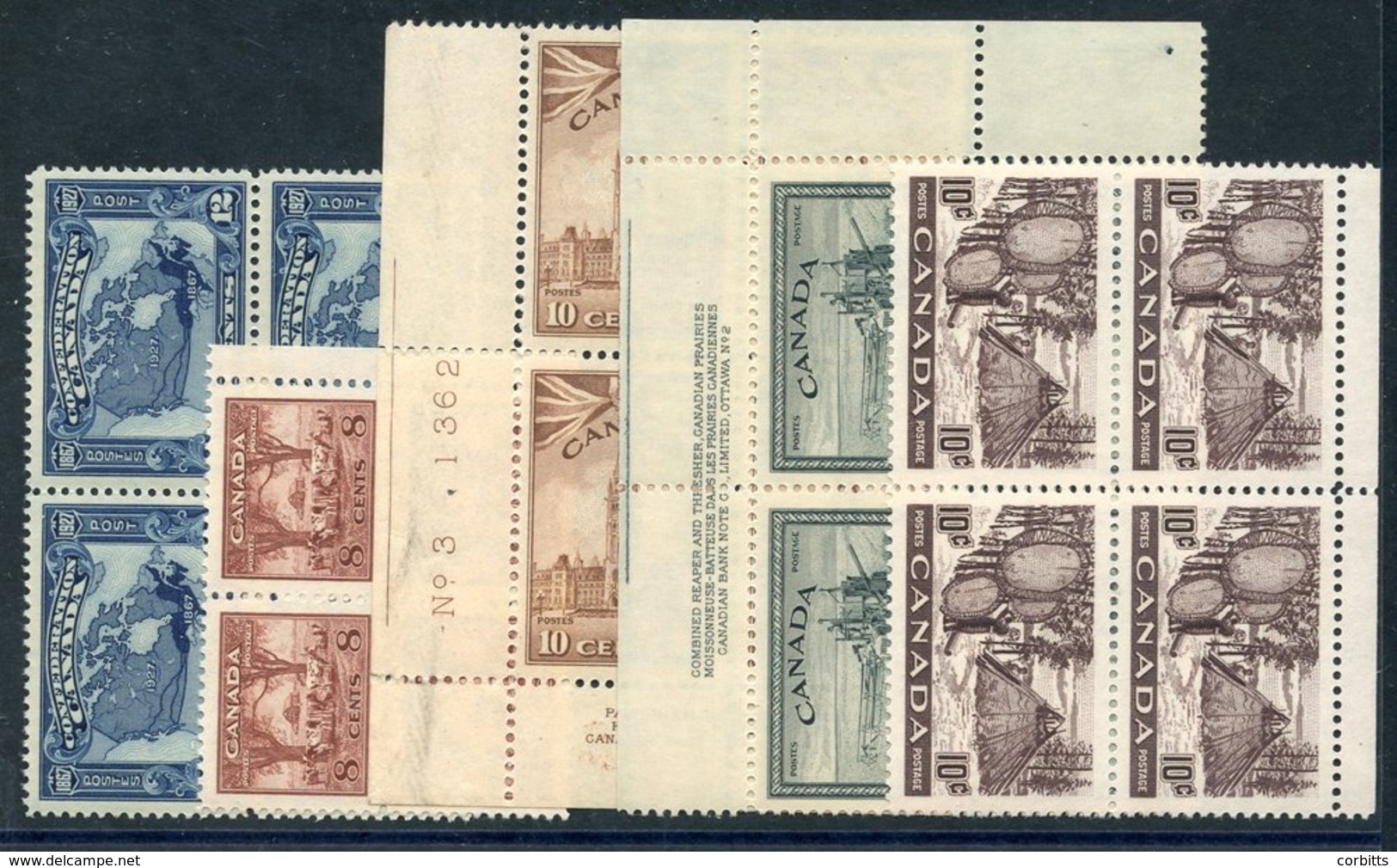 1927 Confederation 12c Blue (SG.270), 1942 War Effort 8c & 10c (SG.384/3), 1946 Peace 20c (SG.404) & 1950 10c Drying Fur - Altri & Non Classificati