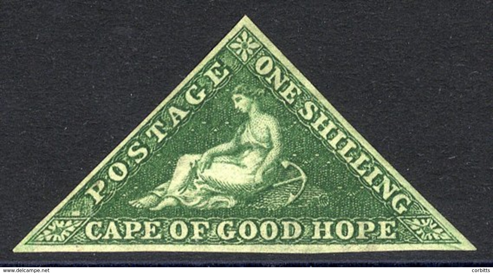 1855-63 1s Deep Dark Green. Fresh O.g., SG.8b. Cat. £450 - Other & Unclassified