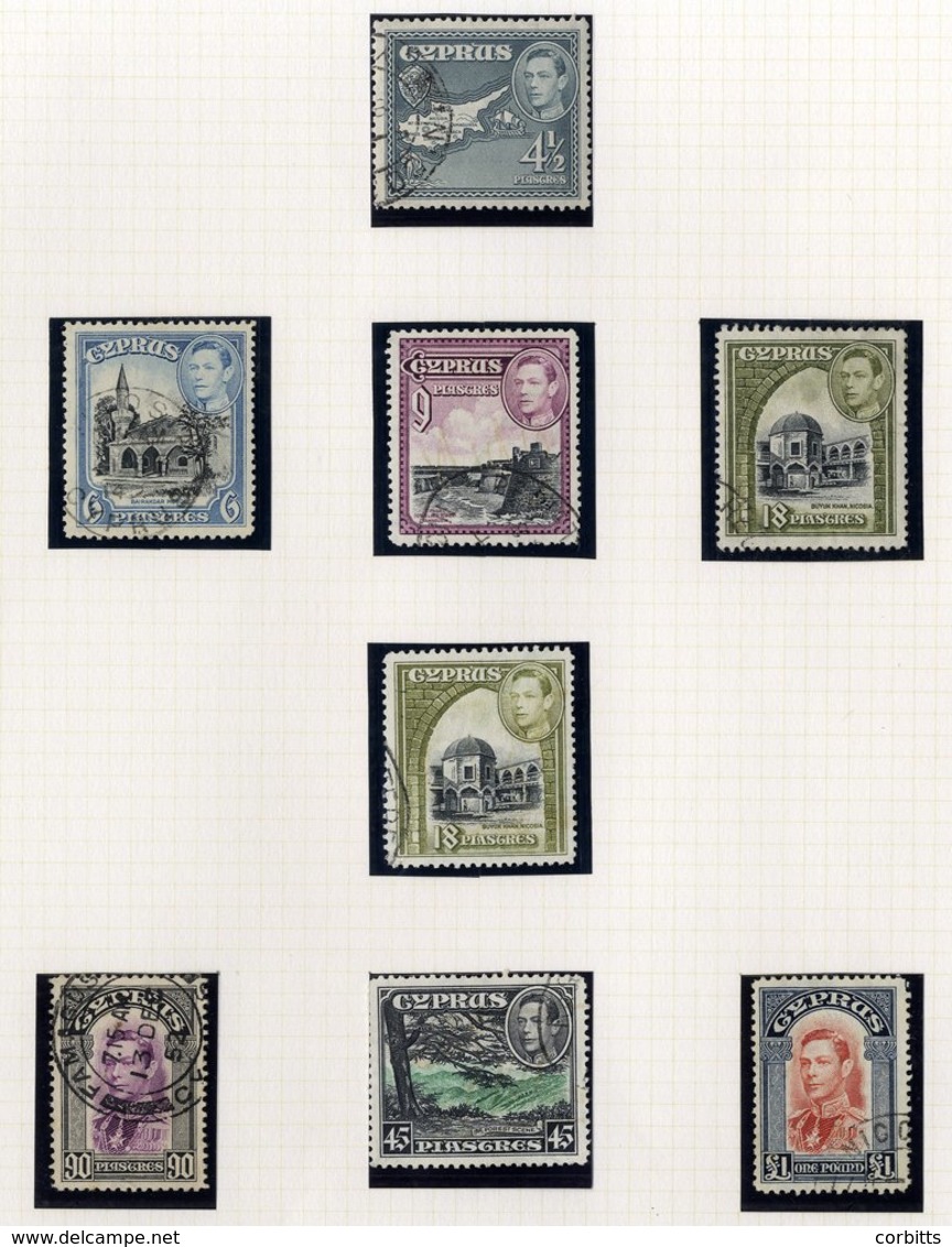 1937-49 KGVI Collection On Leaves From 1937 Coronation Set FU, 1938 Defin Set FU Incl. 1p Orange P.13½ X 12½, 2p P.12½ X - Other & Unclassified