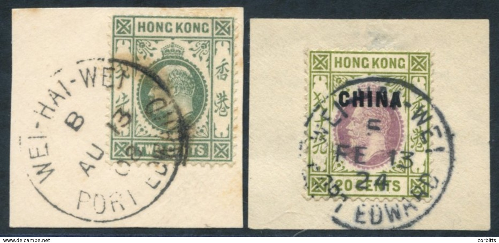 1904 2c Dull Green & British PO's In China 20c, Both On Individual Piece Tied By Lin Kung Tau (Port Edward) C.d.s's. Sca - Altri & Non Classificati