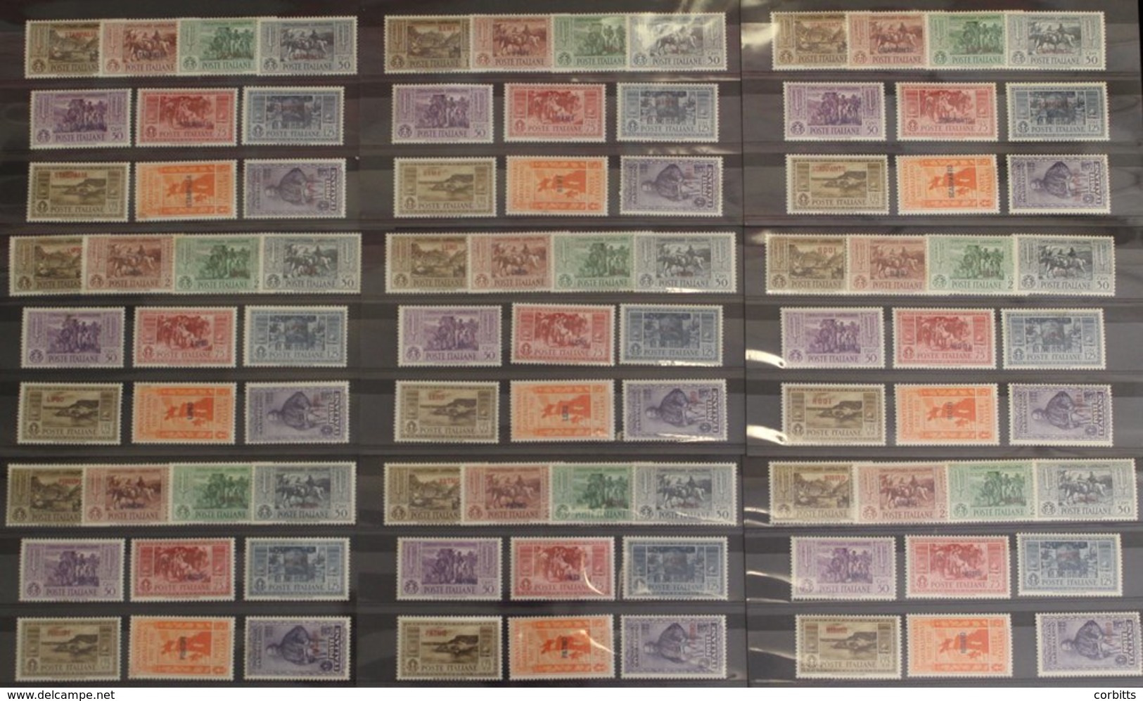 1932 Garibaldi Sets Of Ten, Fine M From Nine Different Islands, SG.89/98, Sass 17/26. (90) Cat. £2025. - Altri & Non Classificati