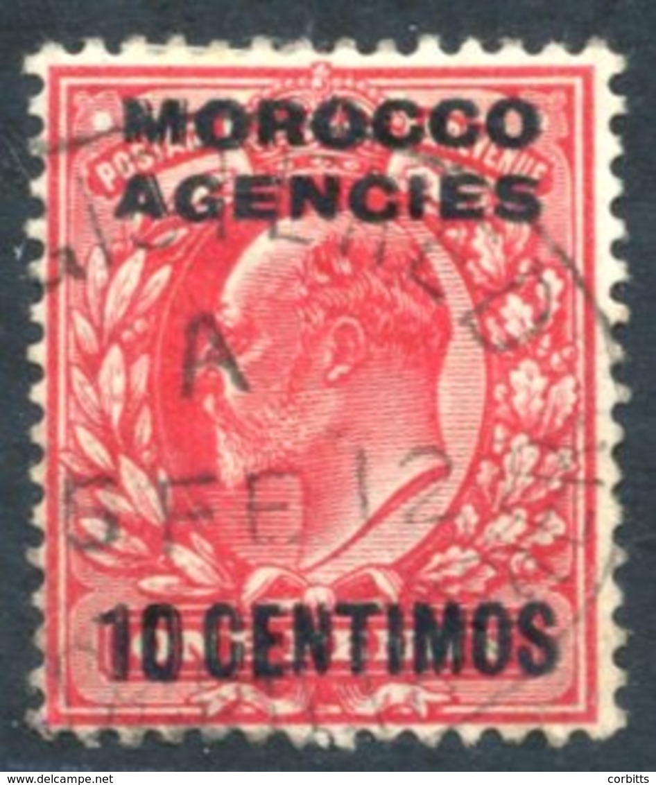 1907-12 Spansh Currency KEVII 10c On 1d Scarlet, FU Variety Overprint Showing Complete Doubling Of Letters & Value, SG.1 - Altri & Non Classificati