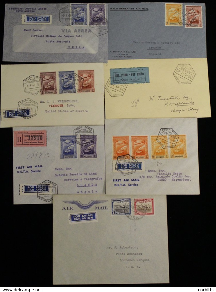 1937-40 Range First Flight Covers (7) Incl. 1937 South African AW Experimental Flight Lourenco Marques - Johannesburg On - Altri & Non Classificati