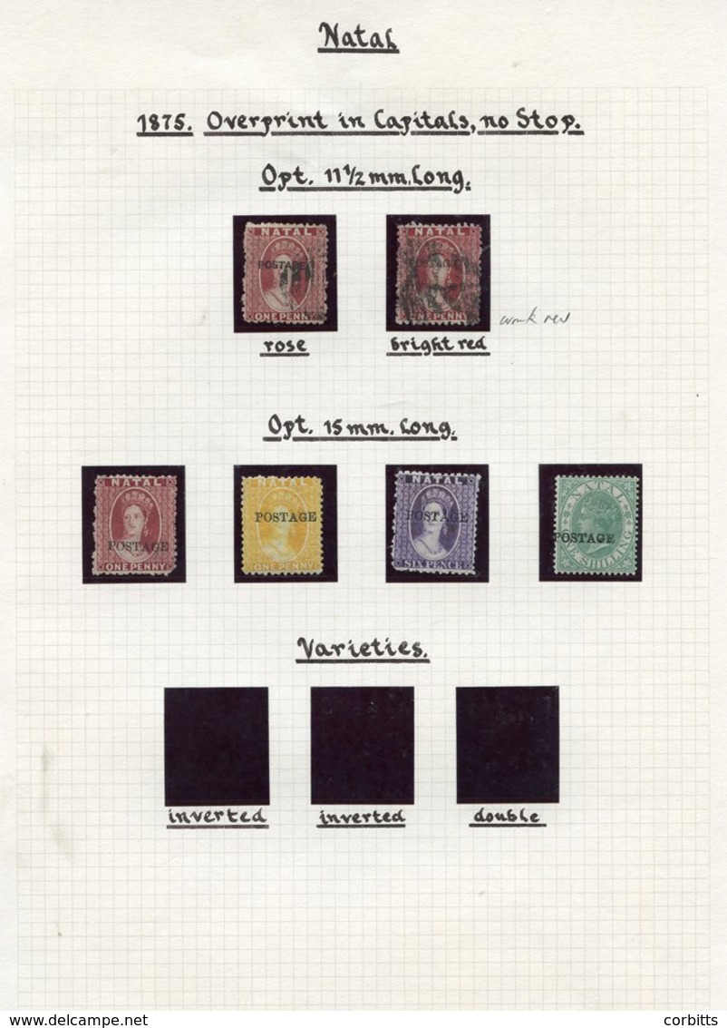1875-76 Sans-serif Overprint 1d, Two Shades, One With Wmk Reversed U & Seriffed Ovpt 1d (both) Rose Has Blunt Corner, 6d - Altri & Non Classificati