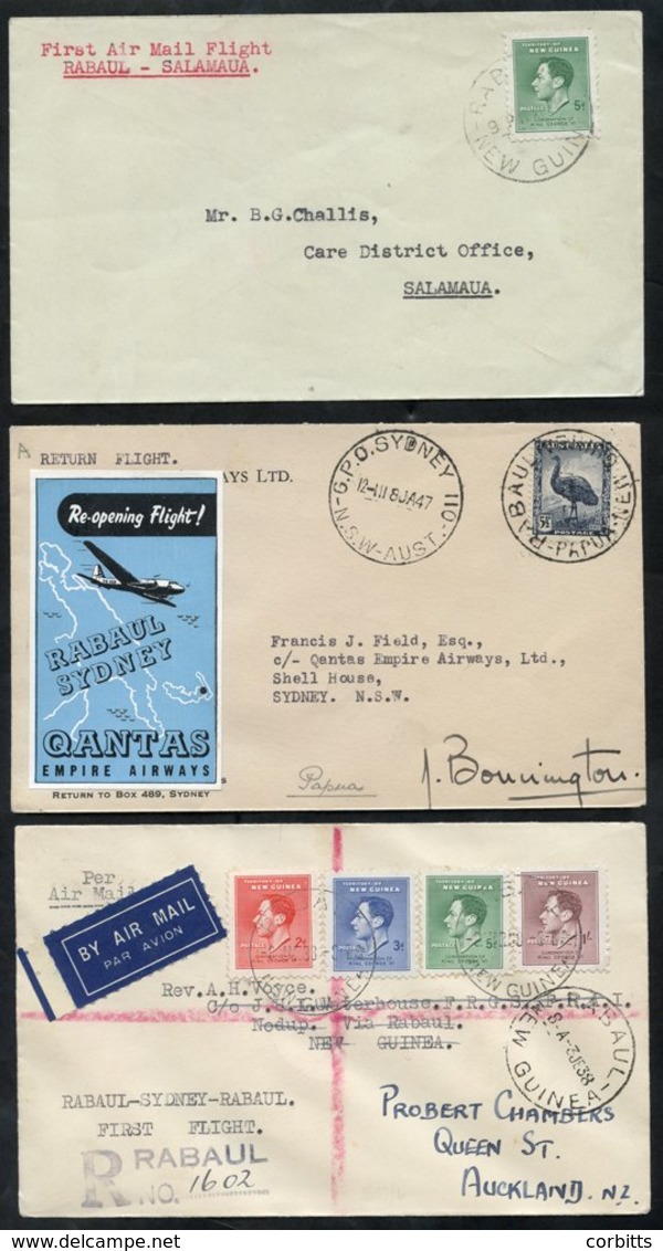 1938-47 First Flight Covers (3) 1938 March 18th Survey Flight Rabaul - Salamaua (50 Flown), 1938 June 3rd Carpenter Airl - Altri & Non Classificati